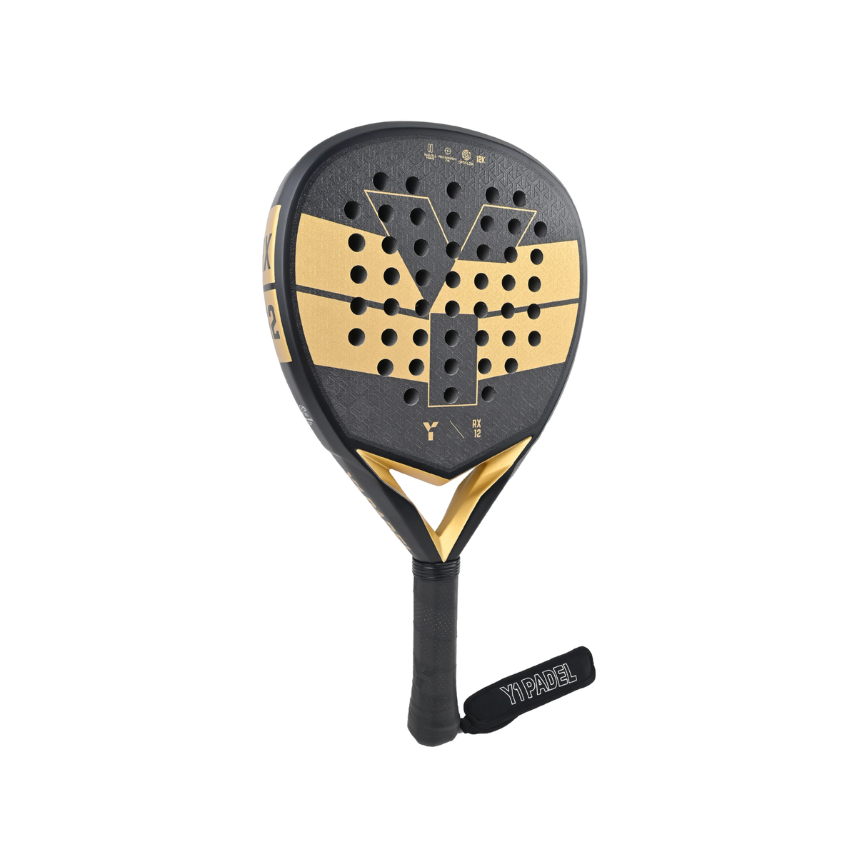 Y1 RX12  Padel Racket: Black/Gold