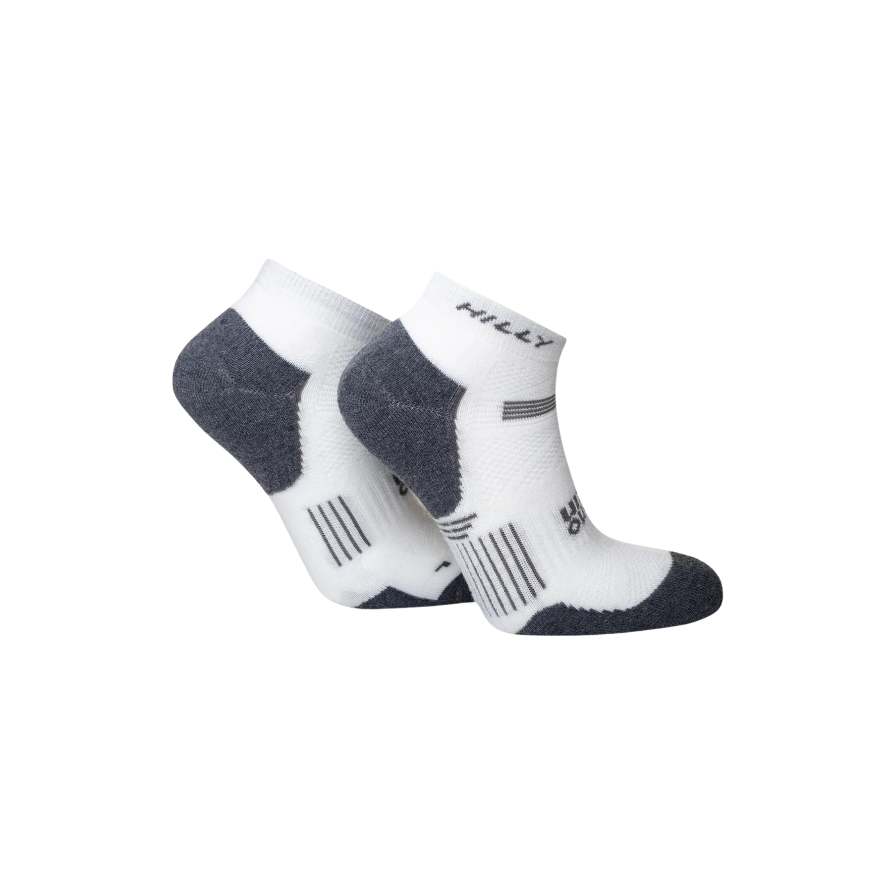 Hilly Mens Supreme Running Socks: White/Charcoal/Black