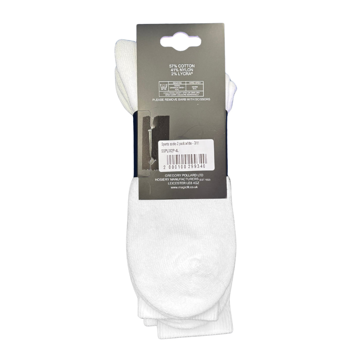 Sports Socks 2 pack: White