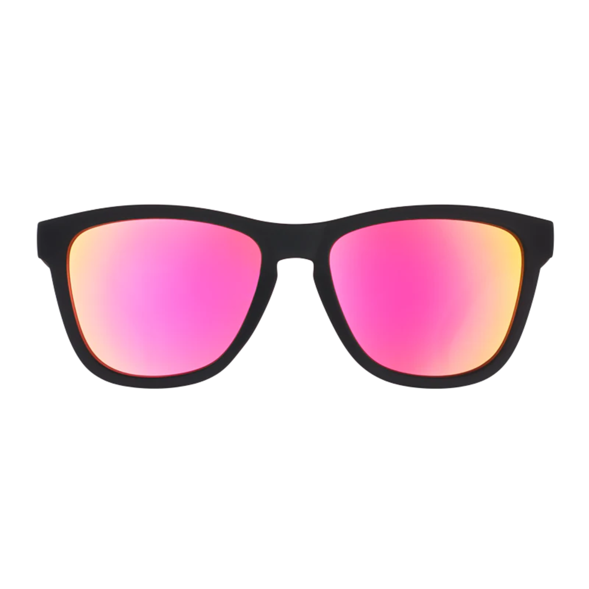 Goodr Pro Sunglasses Pink Reflective Polarised Mirror Lenses: Black Frame