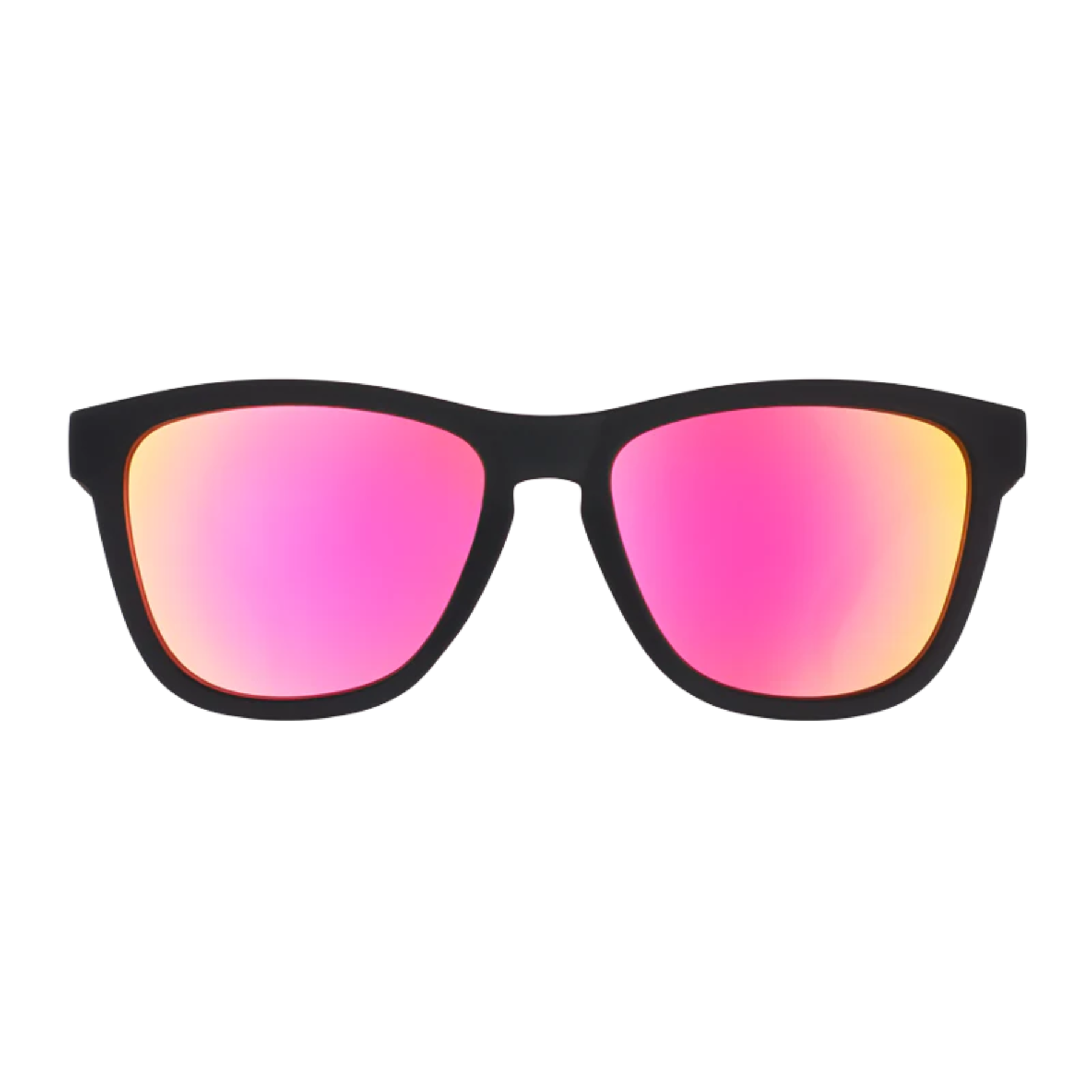 Goodr Pro Sunglasses Pink Reflective Polarised Mirror Lenses: Black Frame