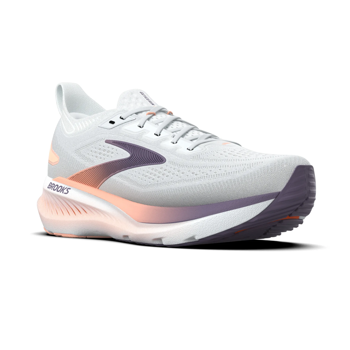 Brooks Glycerin 23 Women's Running Shoes: White/Mulled Grape/Clear