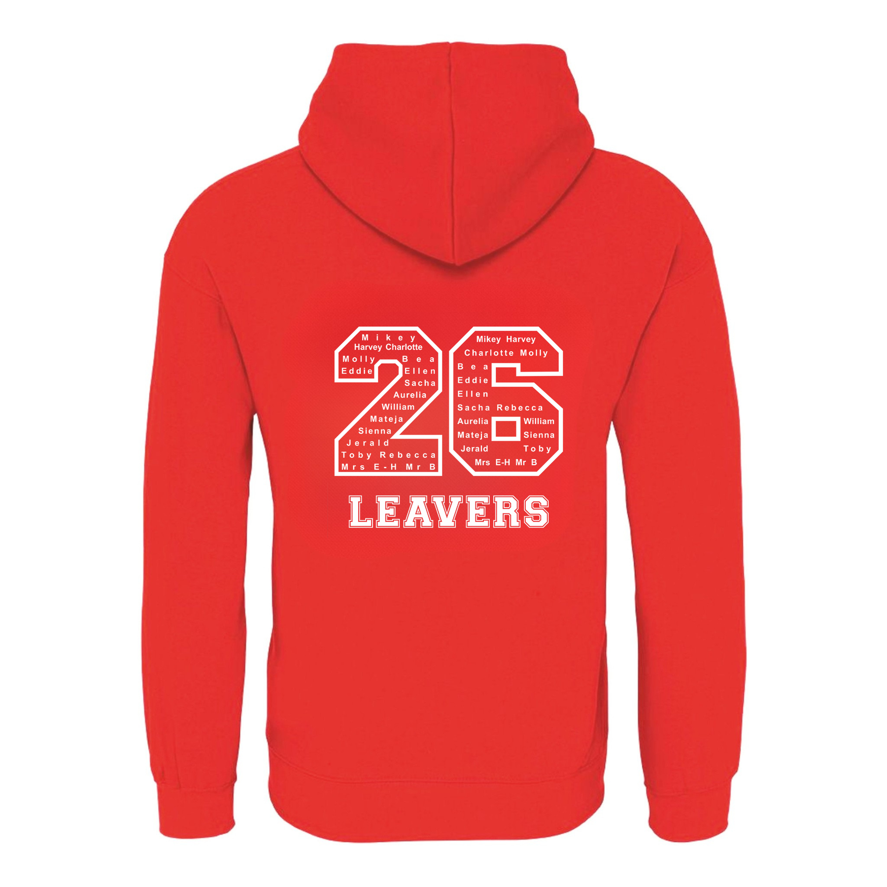 Waverley School Leavers Hoodie: Red/Black