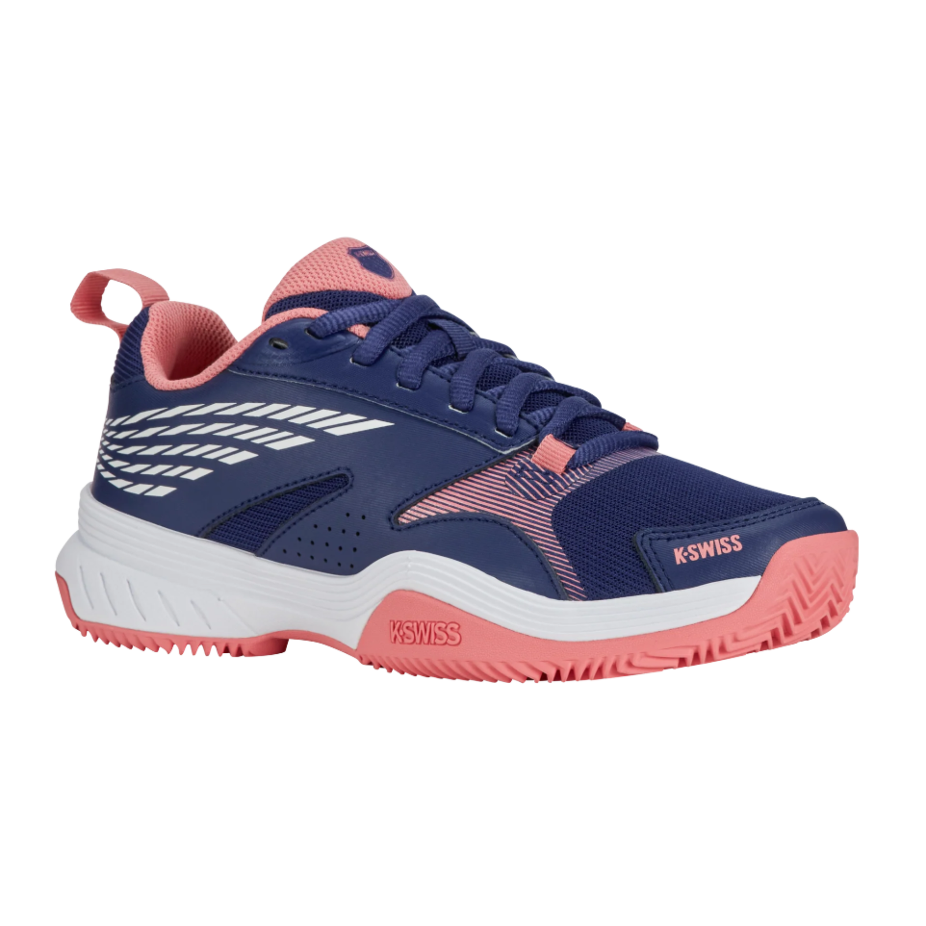 K Swiss Court Speedex HB Tennis Shoes: Estate Blue/White/Strawberry Ice