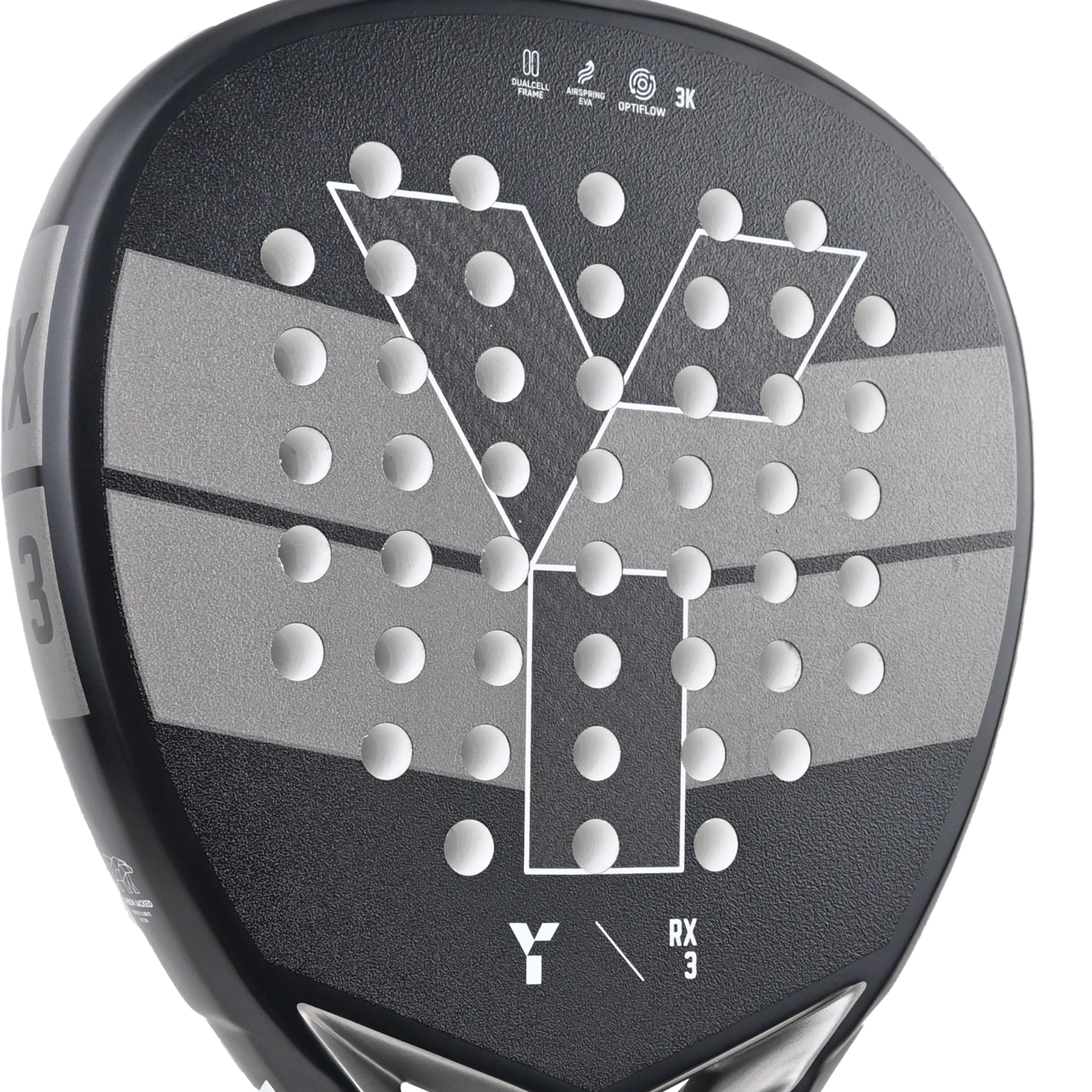 Y1 RX3 Padel Racket: Black/Grey