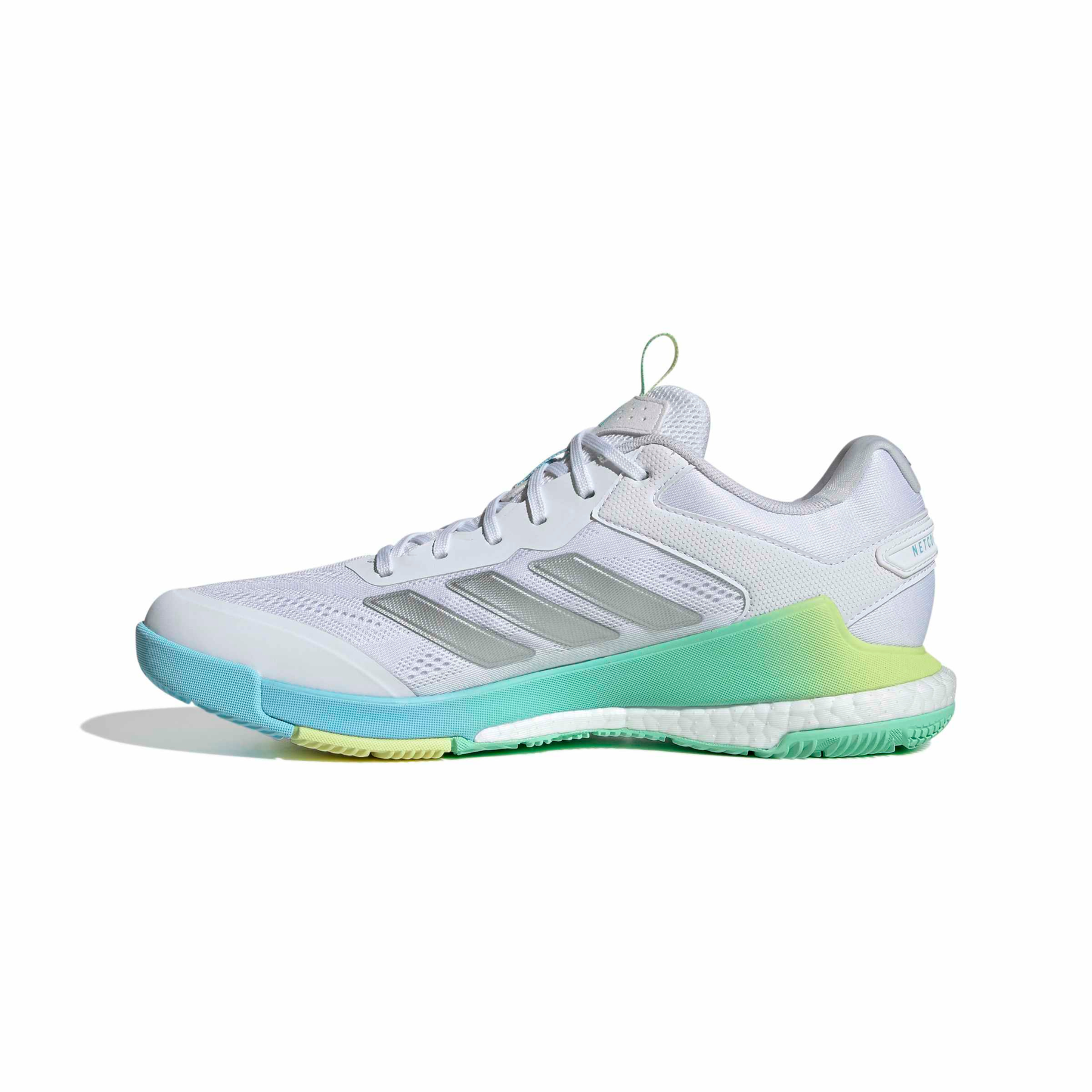 Adidas Netcourt Elite Netball Shoes: White/Blue