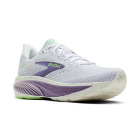 Brooks Ghost 18 Womens Running Shoes: White/Purple Hebe/Green