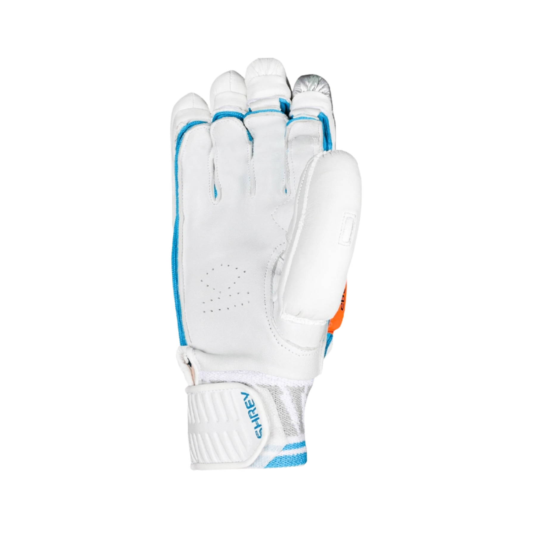 Shrey Meta VR Cricket Batting Gloves: White/Turquoise