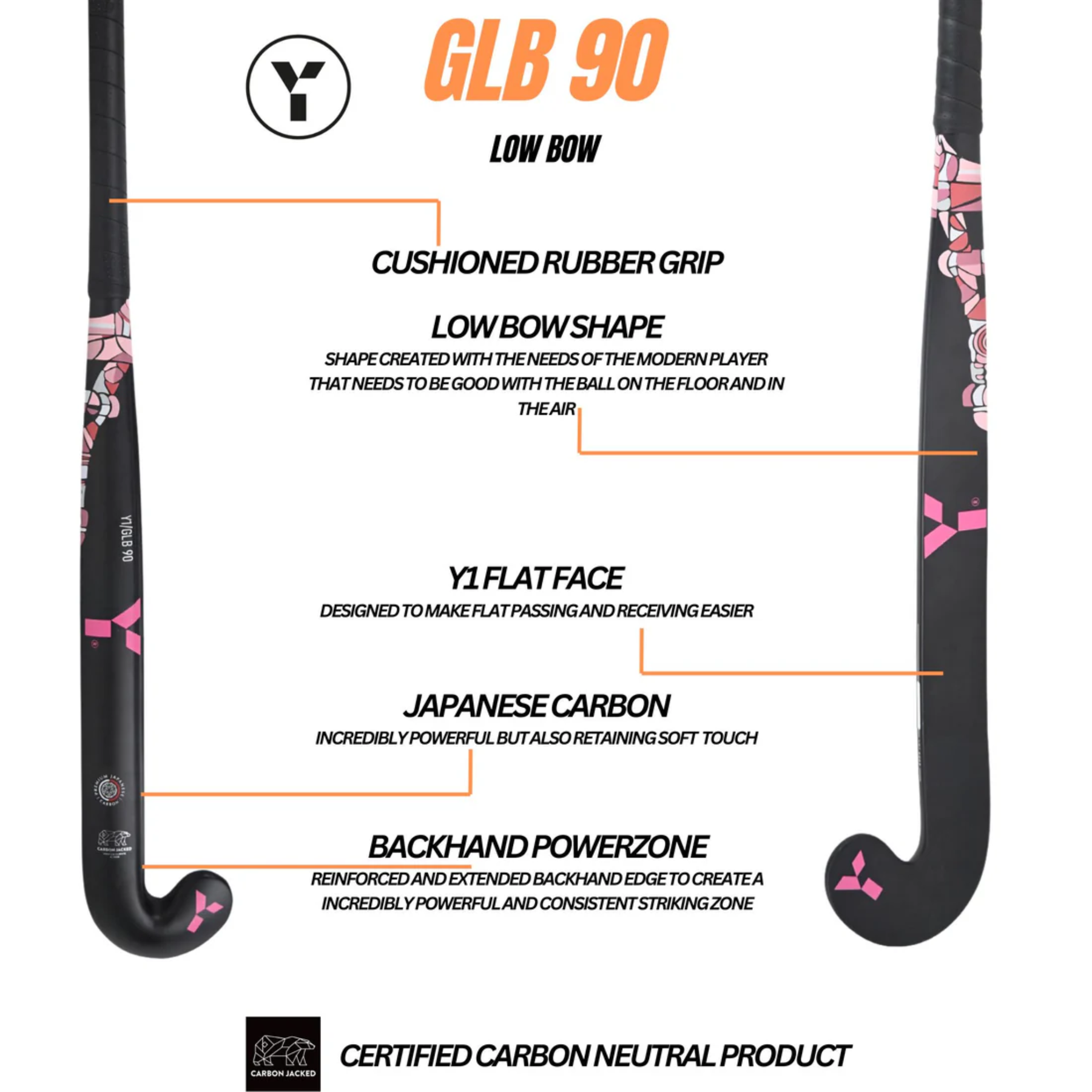 Y1 GLB 90 Hockey Stick 2024: Pink