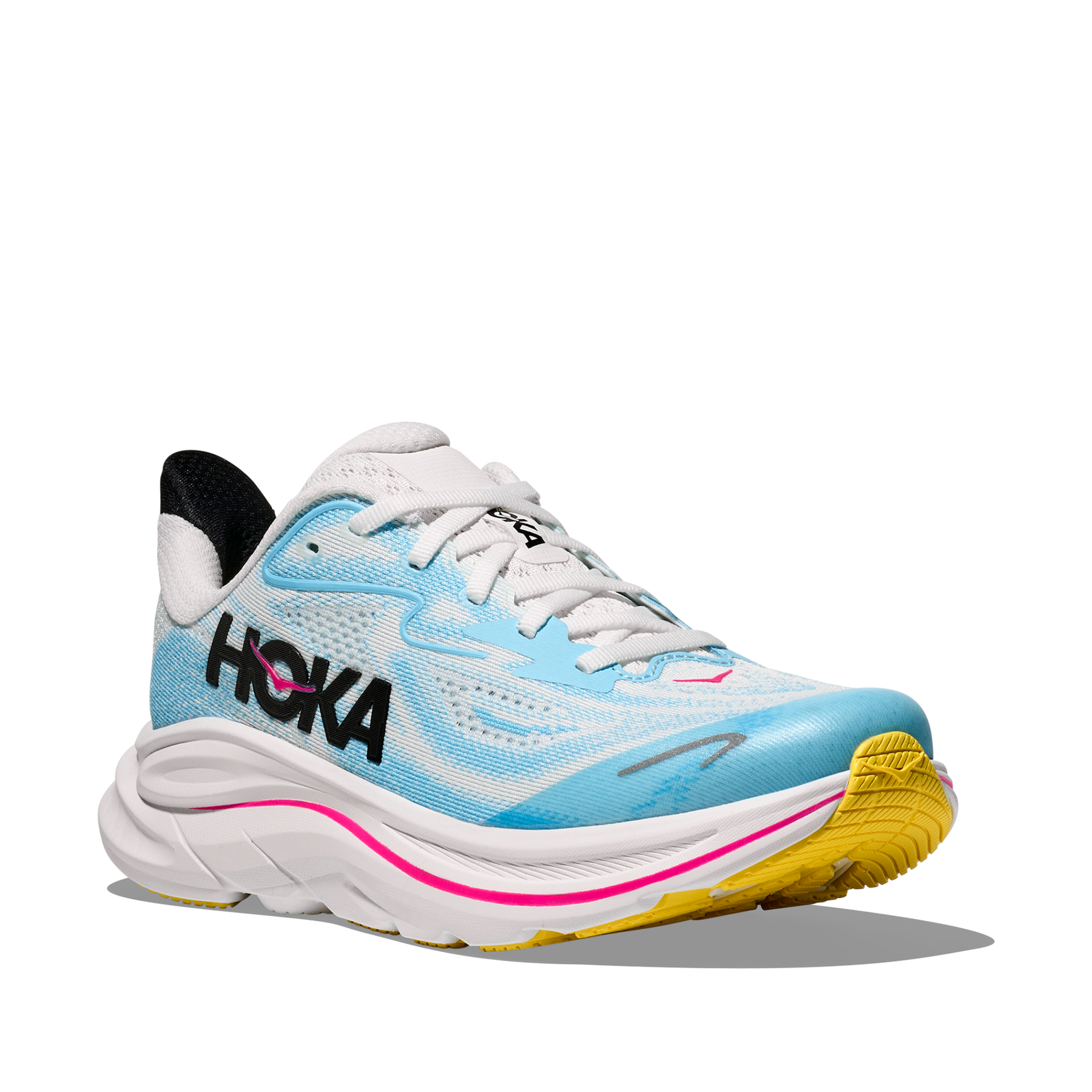 Hoka Clifton 10 Junior Running Shoes: Frost/Soaring Blue