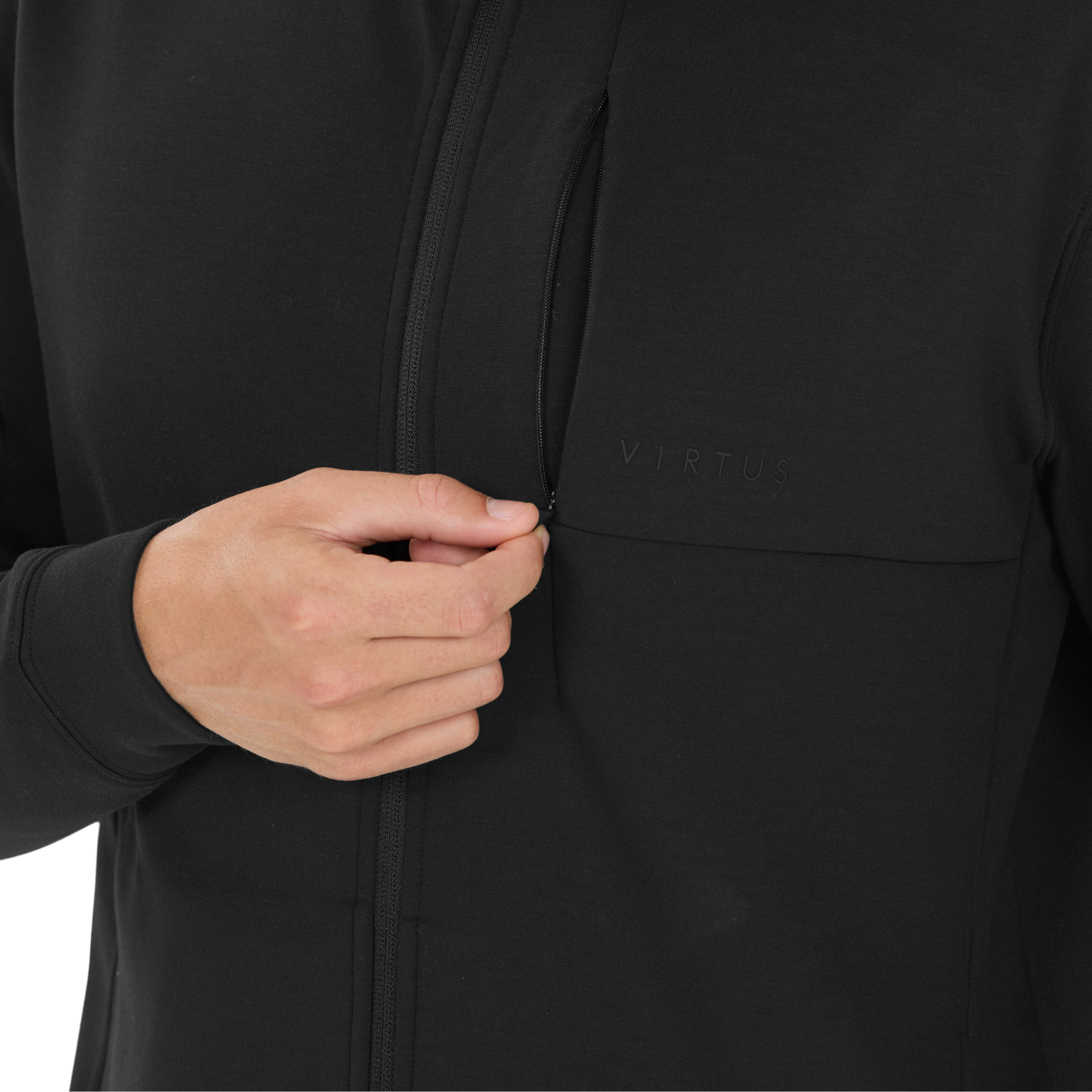 Virtus Taro Full Zip Men's Sweatshirt: Black