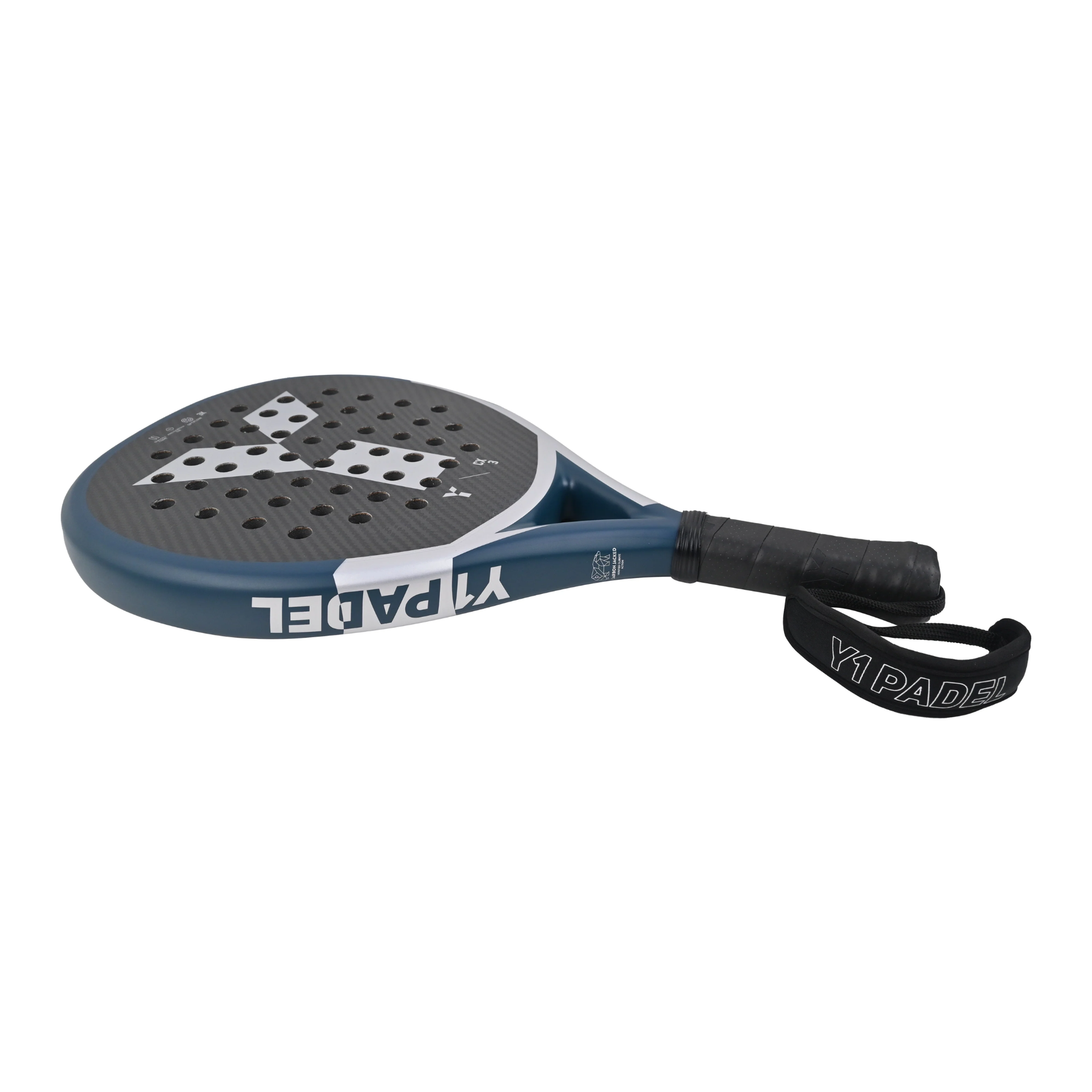 Y1 CX3 Padel Racket: Navy/Metallic
