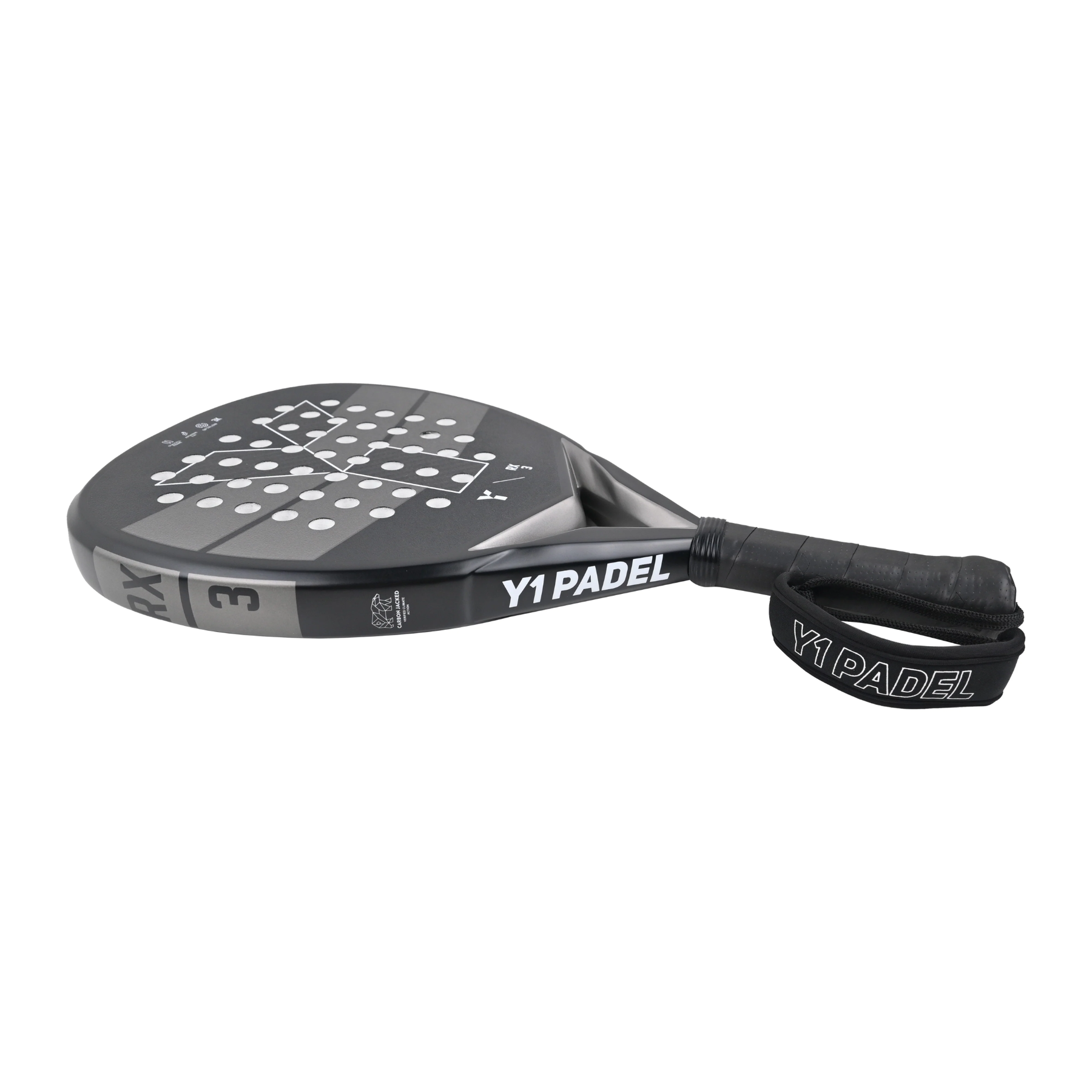 Y1 RX3 Padel Racket: Black/Grey