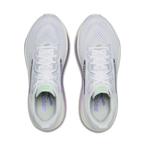 Brooks Ghost 18 Womens Running Shoes: White/Purple Hebe/Green