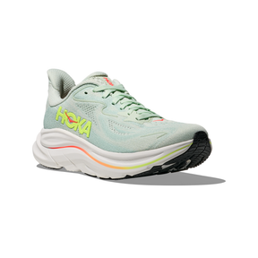Hoka Clifton 10 Women's Running Shoes: Sea Glass/Neon Flame