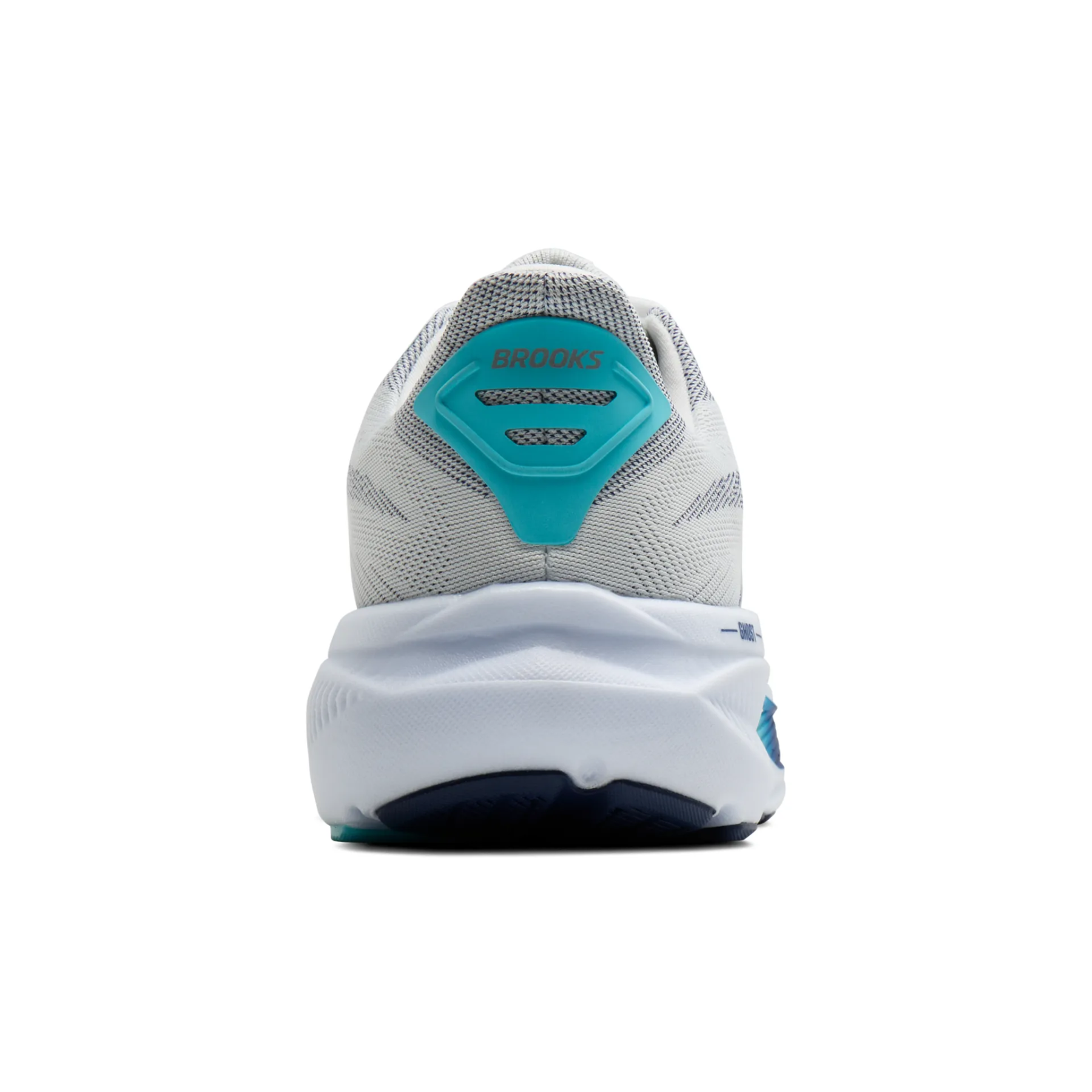 Brooks Ghost 17 Mens Running Shoes: White/Beacon Blue/Ipanema