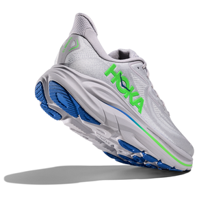 Hoka Clifton 10 Men's Running Shoes: Ash Grey/Neon Green
