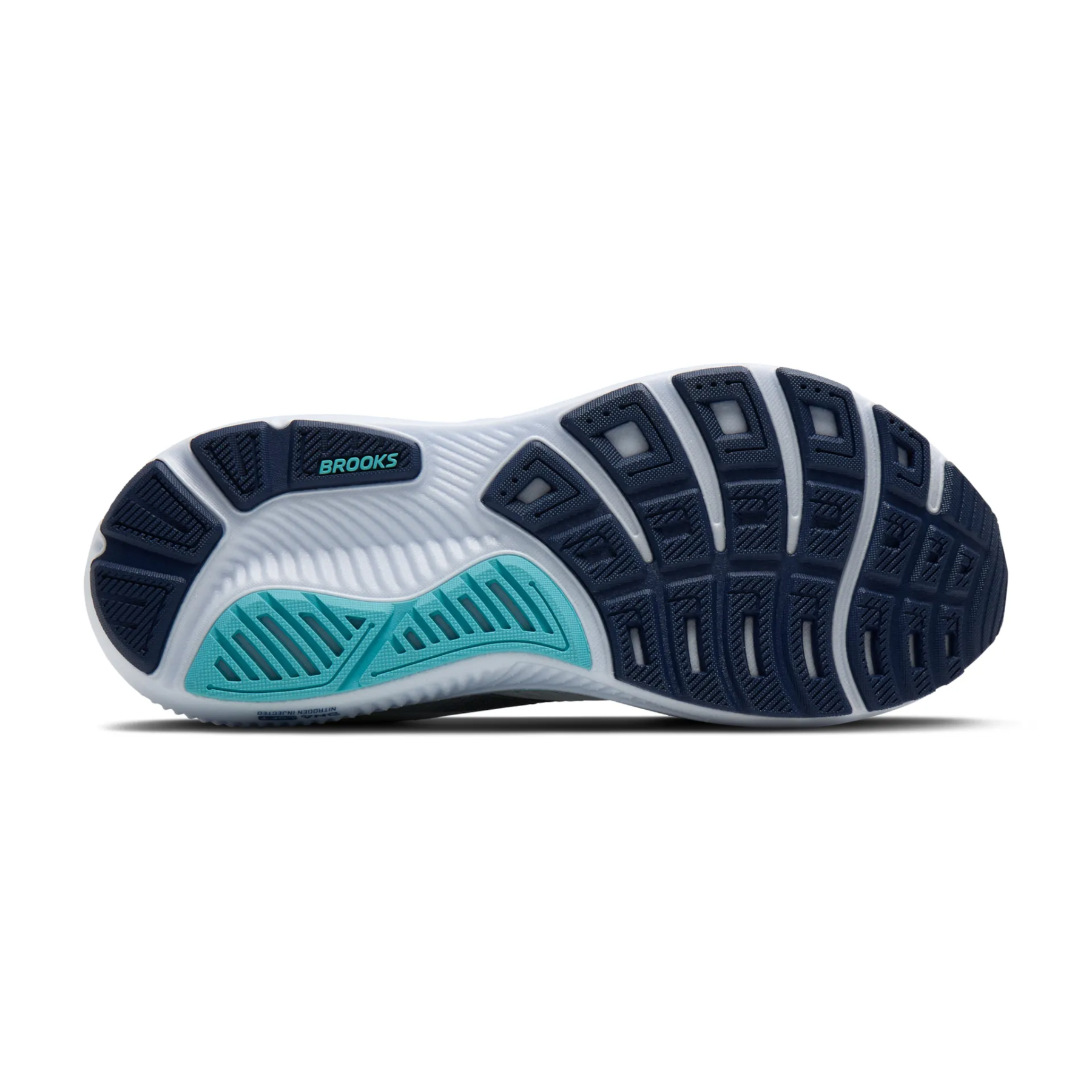 Brooks Ghost 17 Mens Running Shoes: White/Beacon Blue/Ipanema