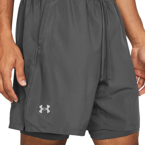 Under Armour Men's Launch Run 7inch 2-in-1 Running Shorts: Castlerock/Reflective