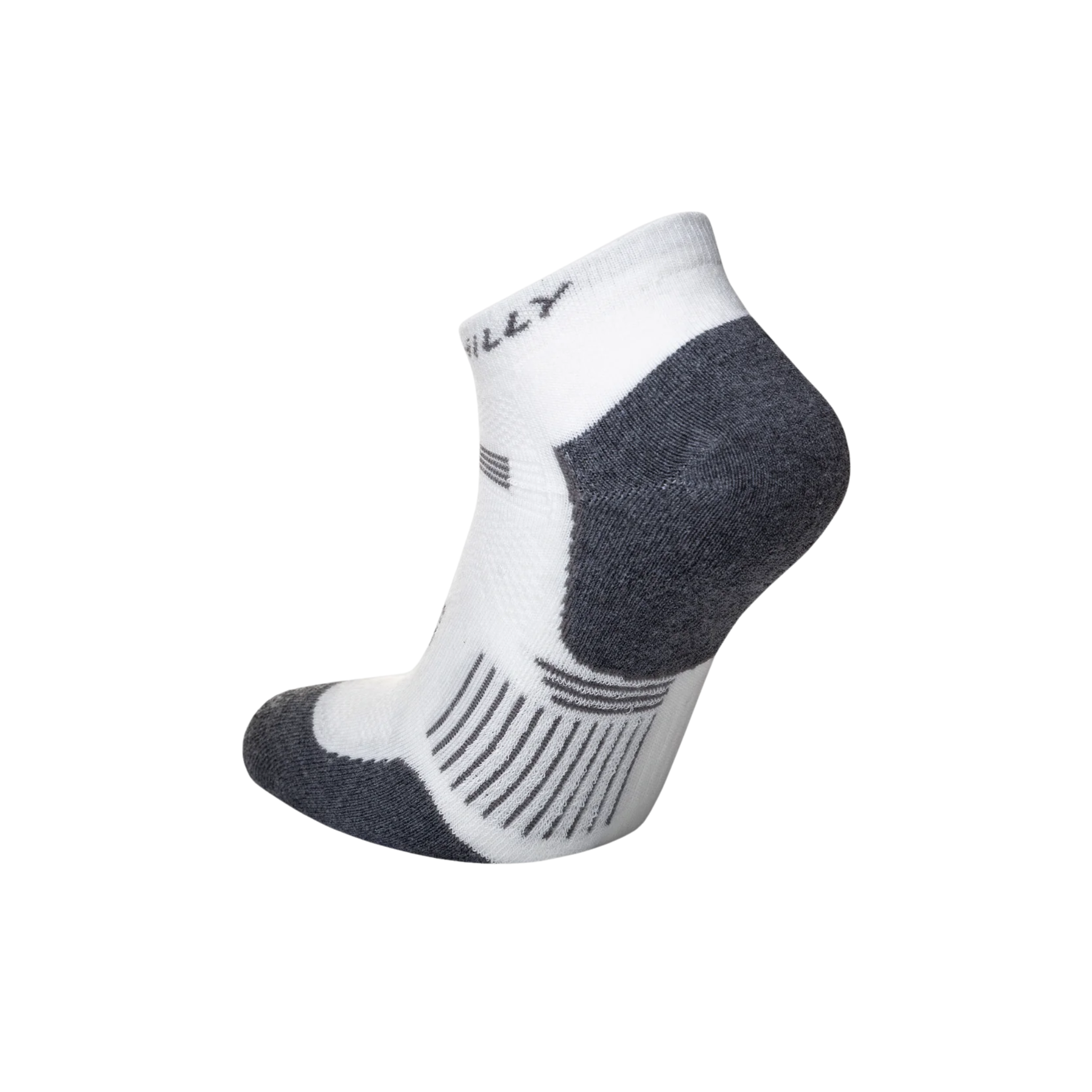 Hilly Mens Supreme Running Socks: White/Charcoal/Black