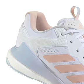 Adidas Netcourt Elite Netball Shoes: White/Pink