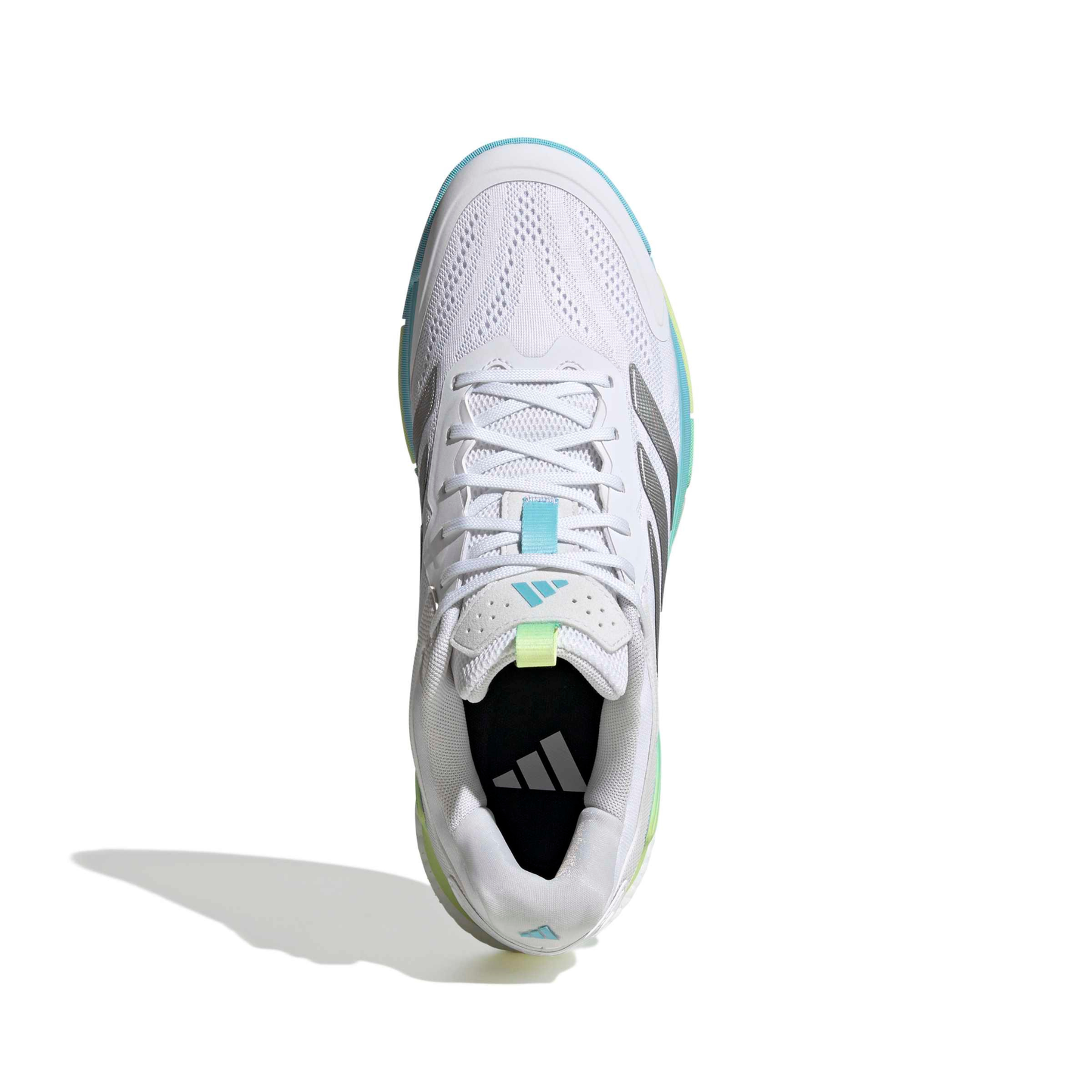 Adidas Netcourt Elite Netball Shoes: White/Blue