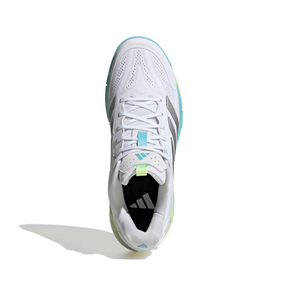 Adidas Netcourt Elite Netball Shoes: White/Blue