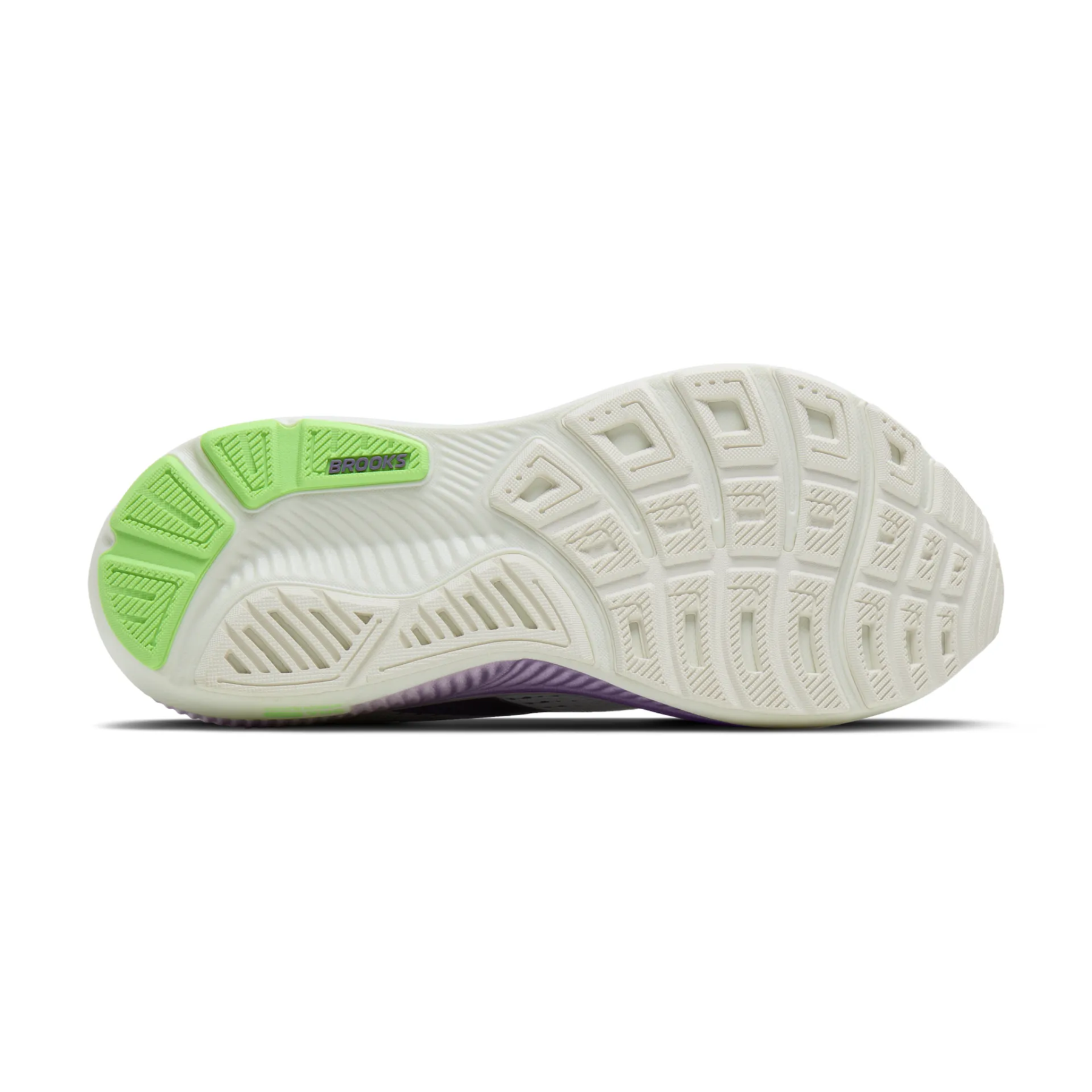 Brooks Ghost 18 Womens Running Shoes: White/Purple Hebe/Green