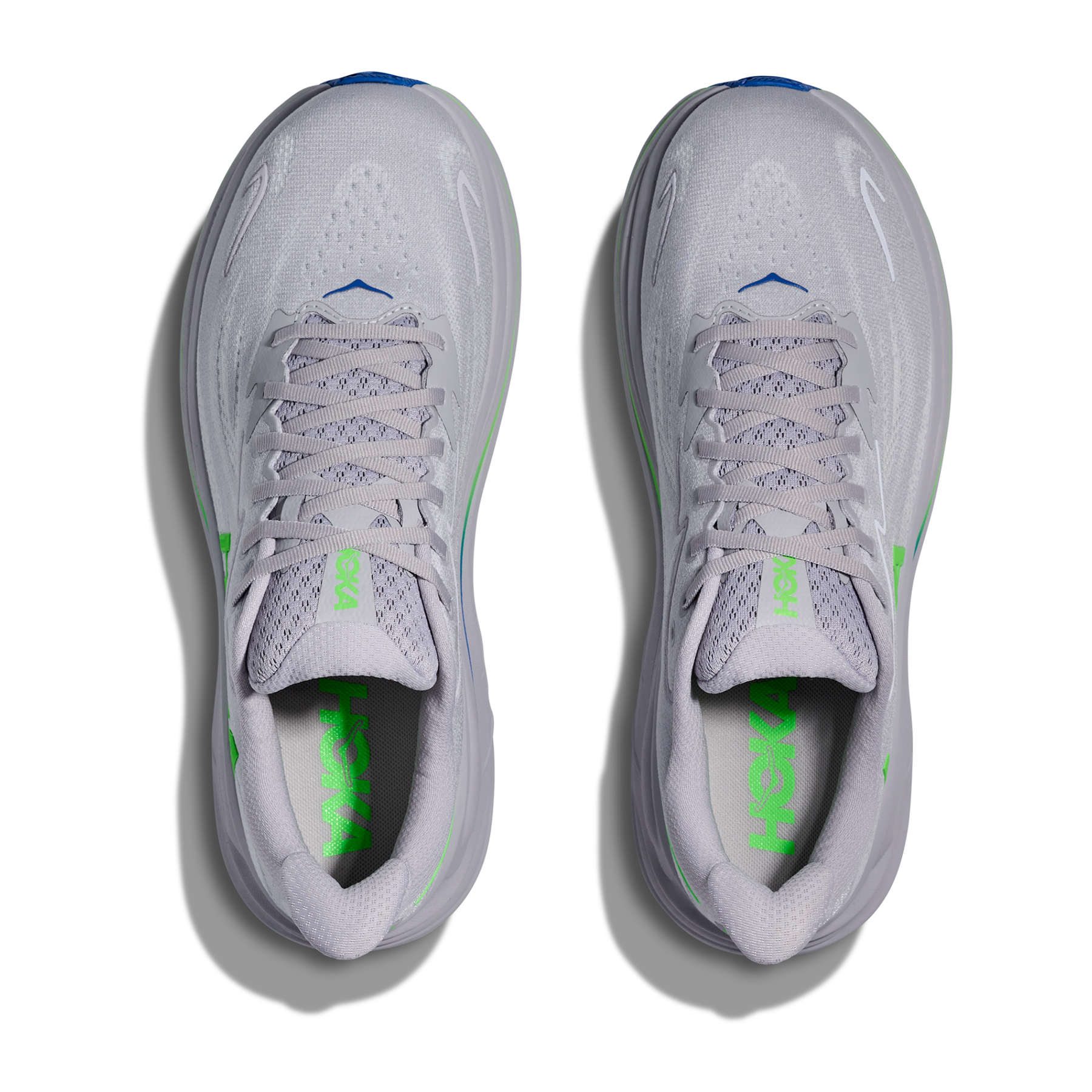 Hoka Clifton 10 Men's Running Shoes: Ash Grey/Neon Green