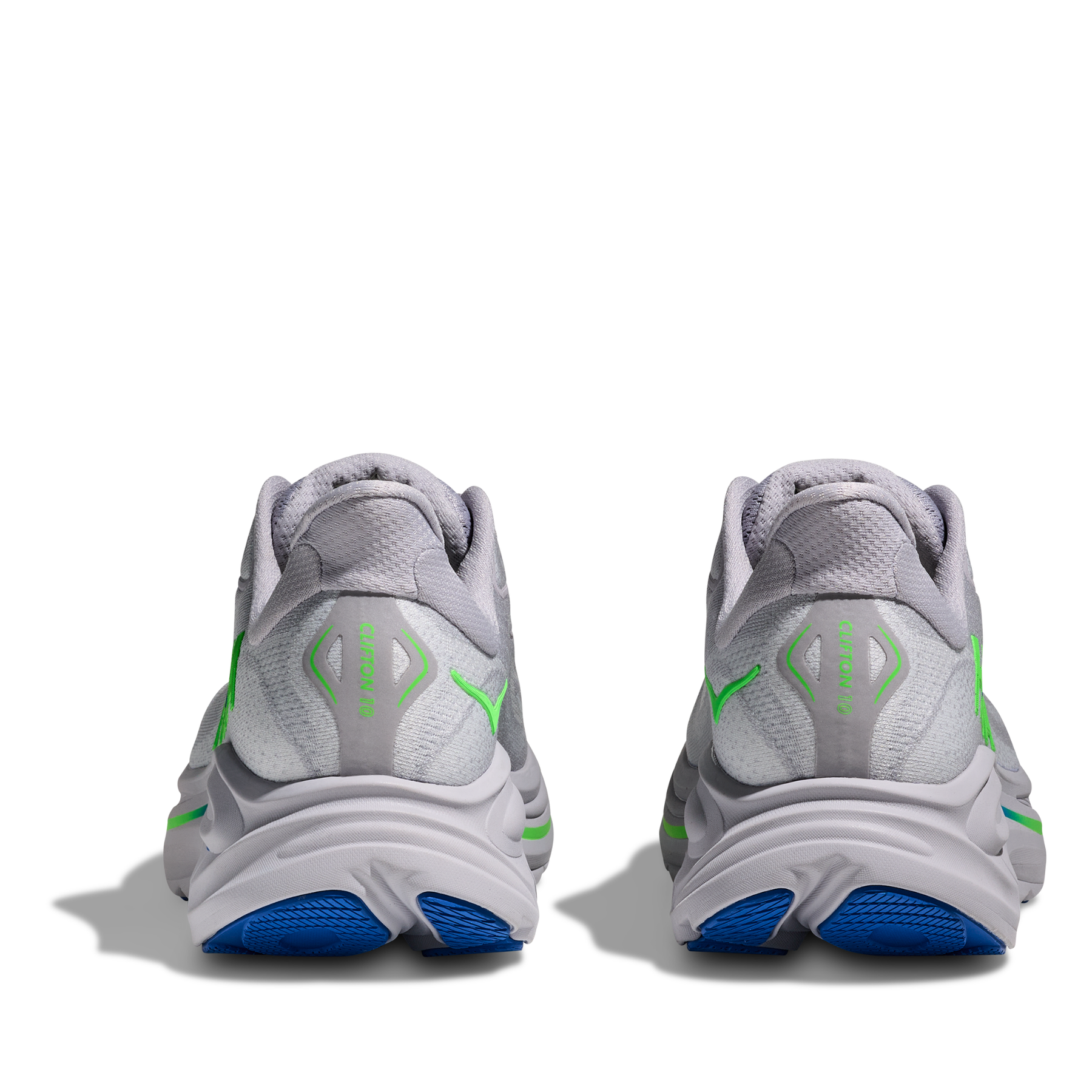 Hoka Clifton 10 Men's Running Shoes: Ash Grey/Neon Green