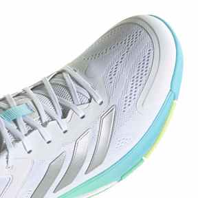 Adidas Netcourt Elite Netball Shoes: White/Blue