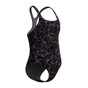 Speedo Girls Hyperboom Allover Medalist Swimsuit: Orange