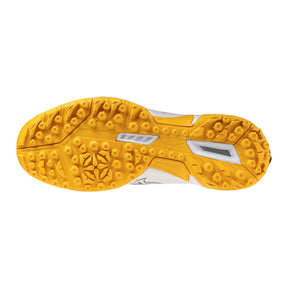 Mizuno Wave Lynx 2 Astro Hockey Shoes: White/Fiery Coral/Citrus