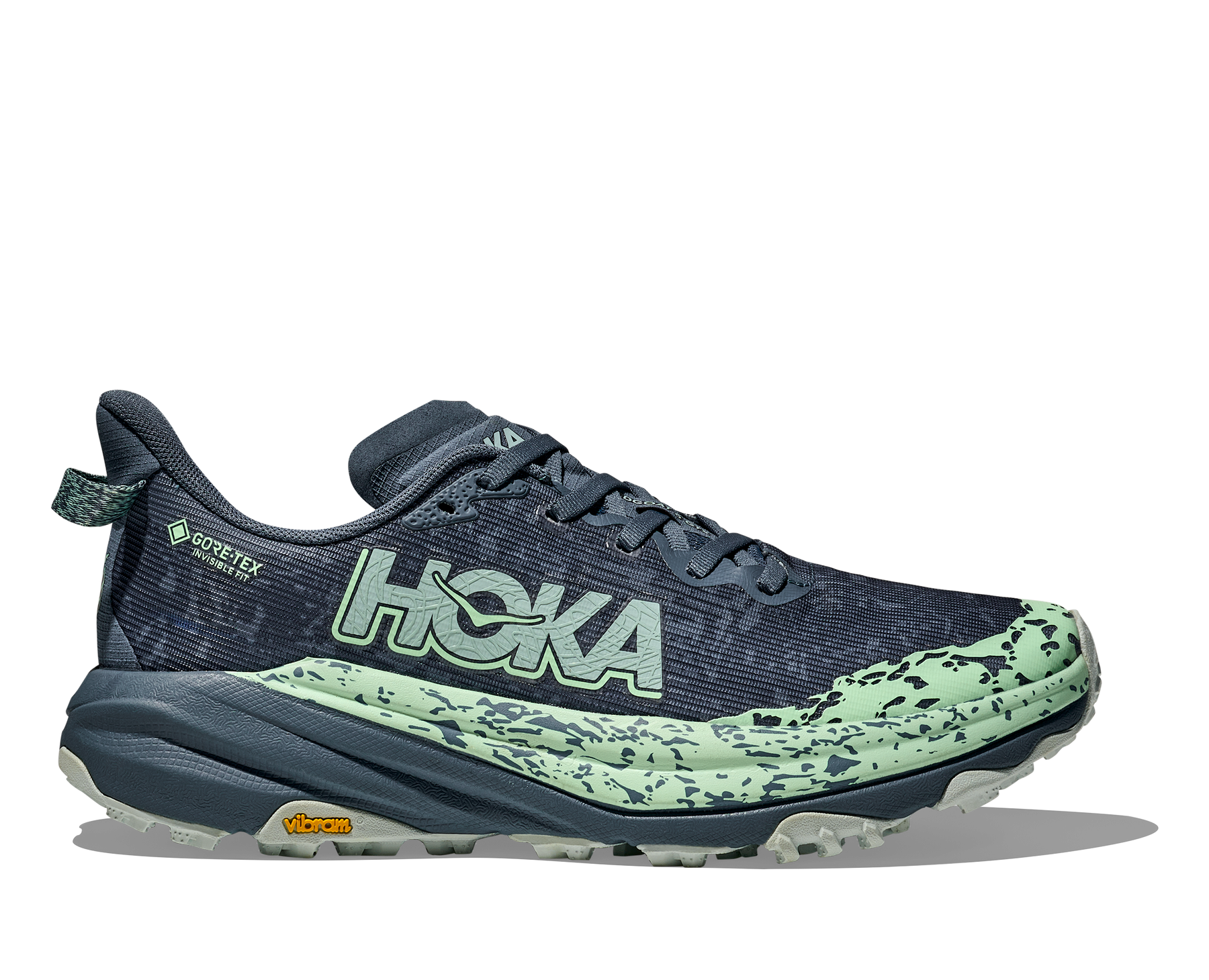 Hoka Speedgoat 6 GTX Womens Running Shoes: Thunder Cloud/Mint Fluorite - 8