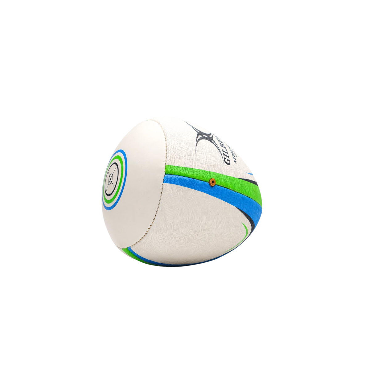 Gilbert Rebounder Training Rugby Ball: Green/Blue - 5
