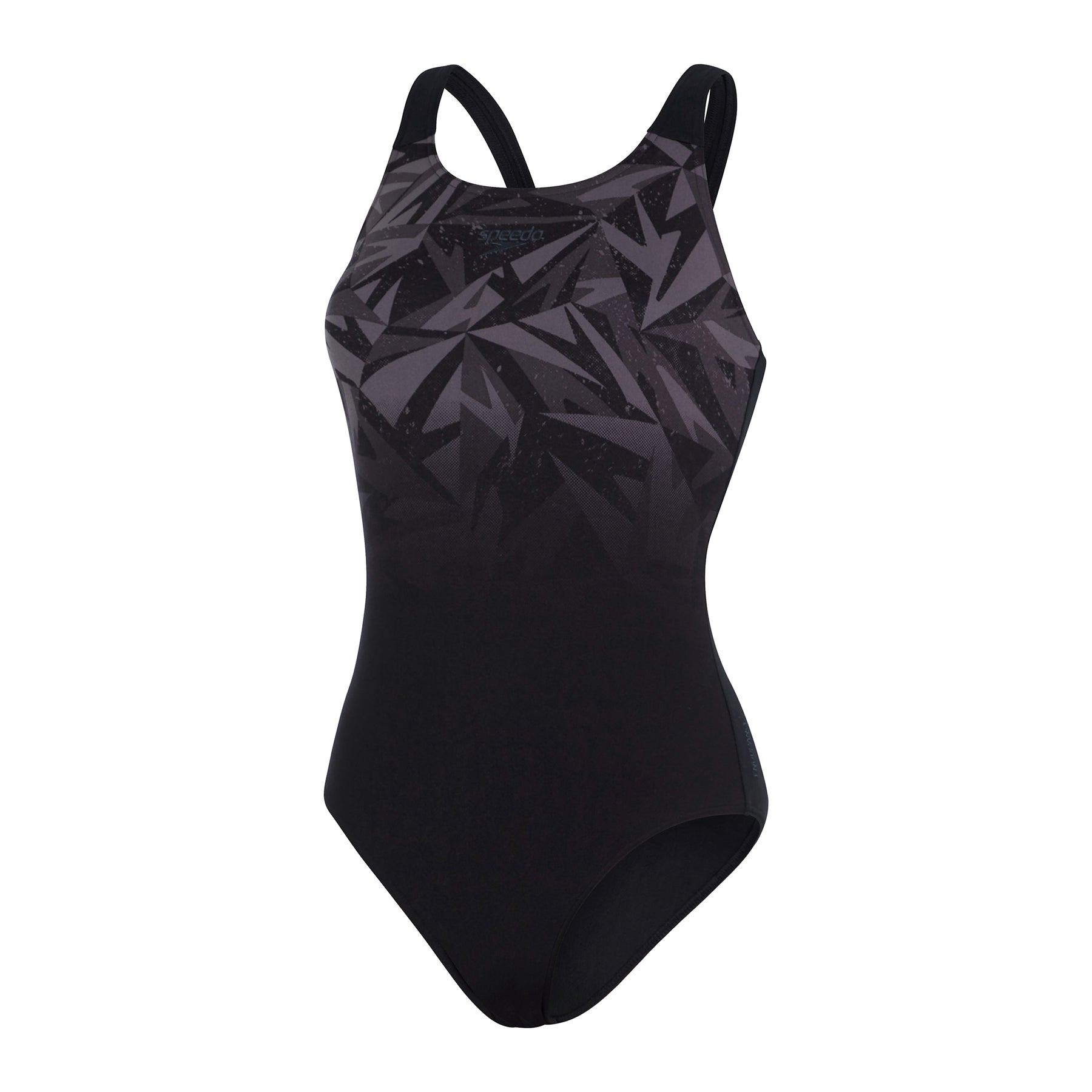 Speedo Women's Hyperboom Placement Muscleback Swimsuit: Black/Grey