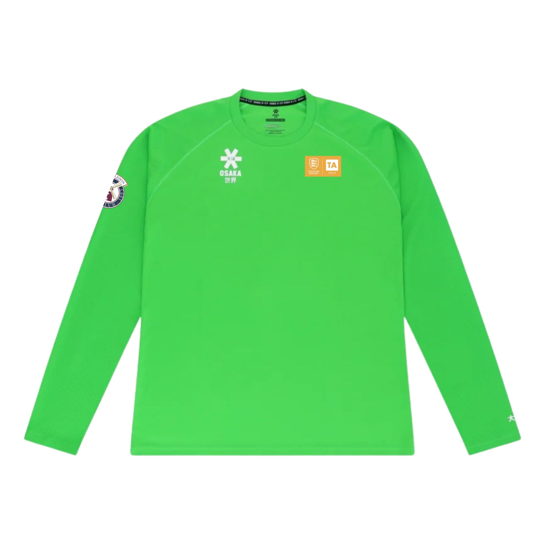 Wimbledon HC TA Keeper Tee Long Sleeve: Fluo Green