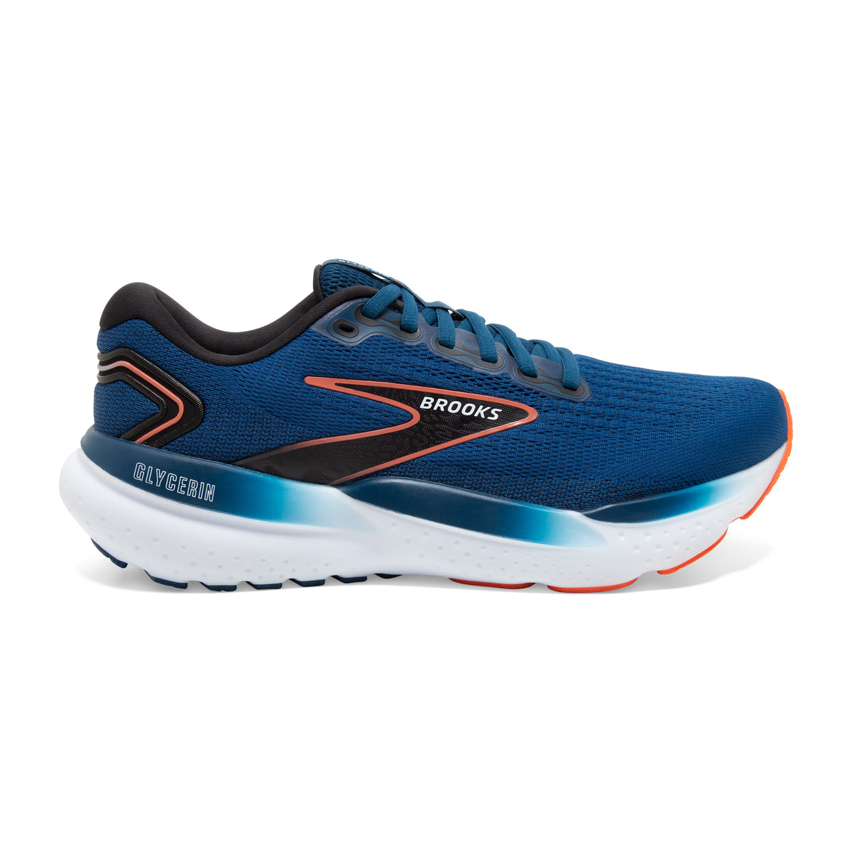 Brooks Glycerin 21 Mens Running Shoes: Blue Opal/Black/Nasturtium