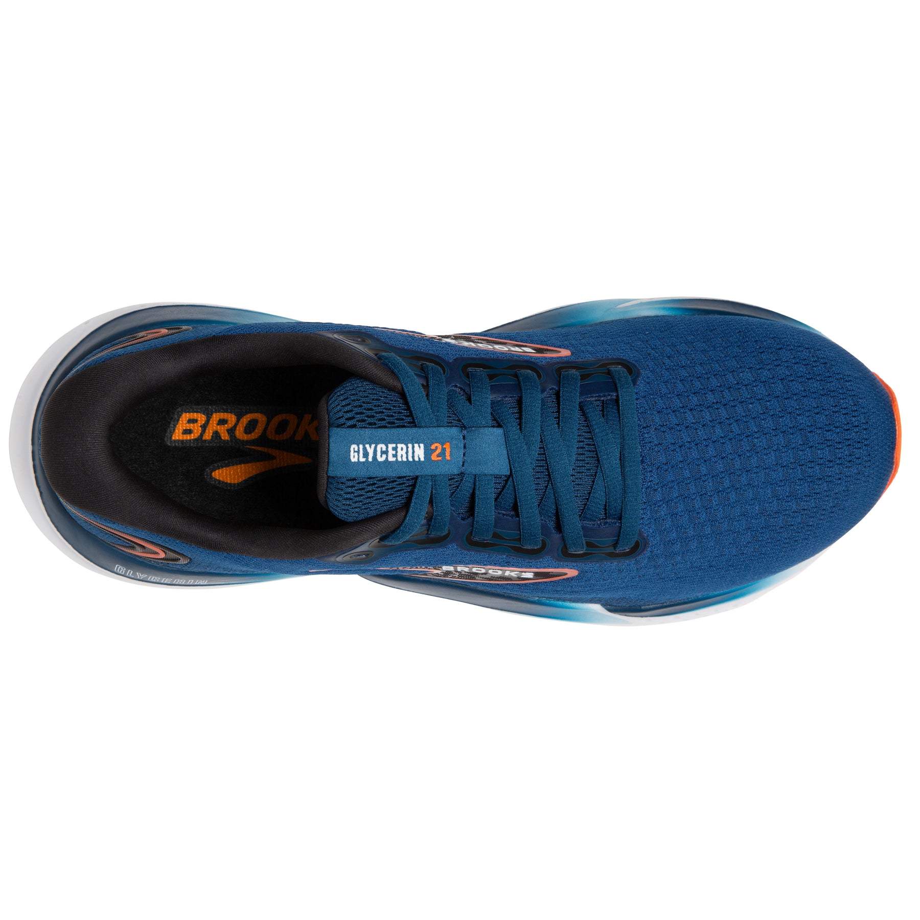 Brooks Glycerin 21 Mens Running Shoes Blue Opal Black Nasturtium