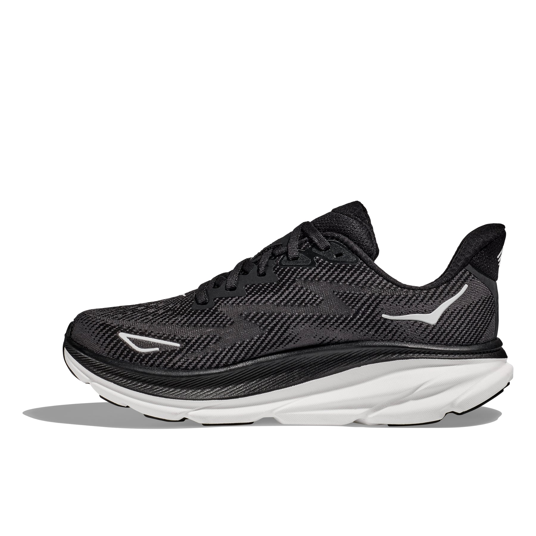 Hoka Clifton 9 Womens Running Shoes: Black/White