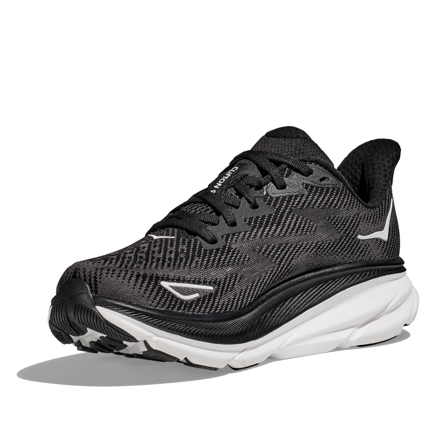 Hoka Clifton 9 Womens Running Shoes: Black/White