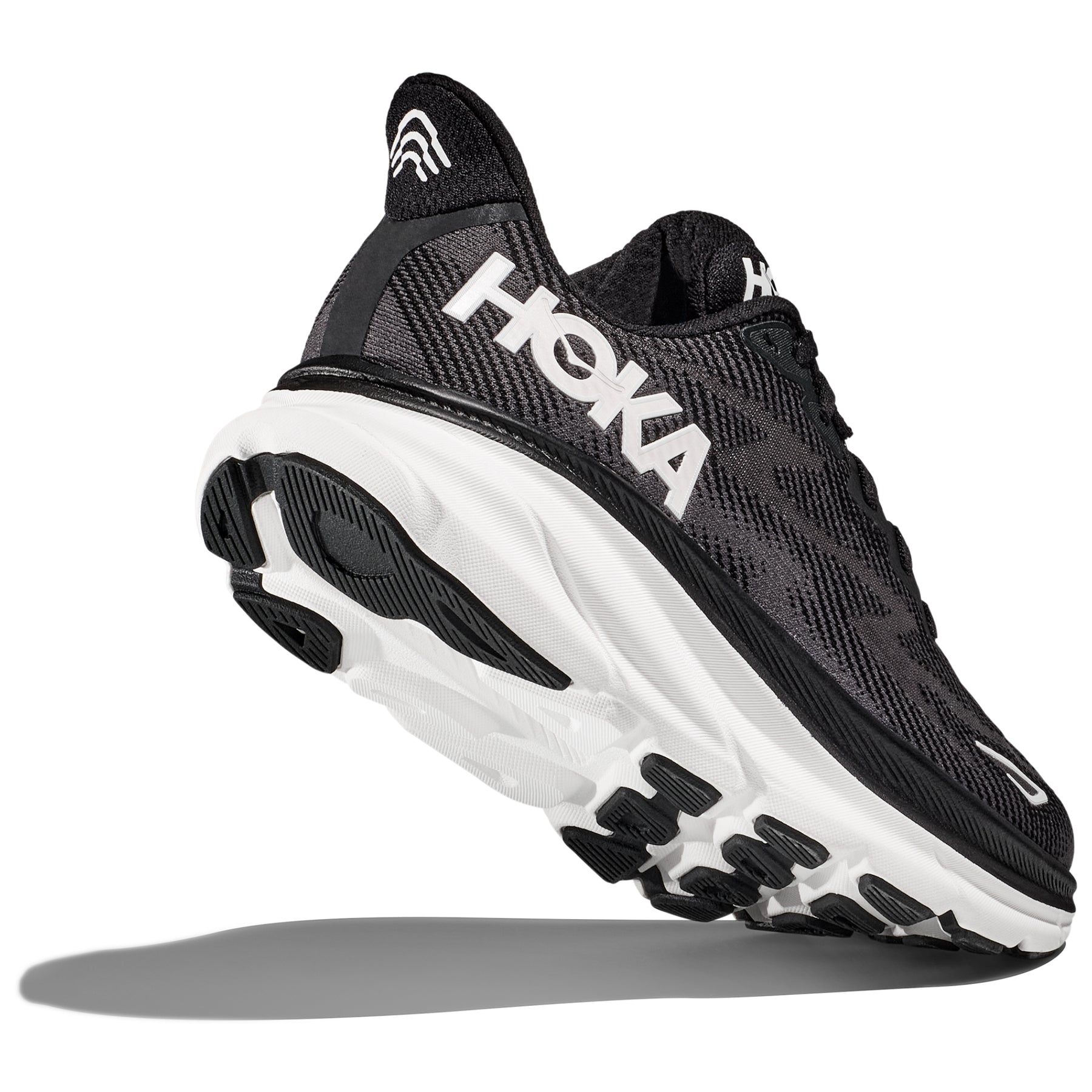 Hoka Clifton 9 Womens Running Shoes: Black/White