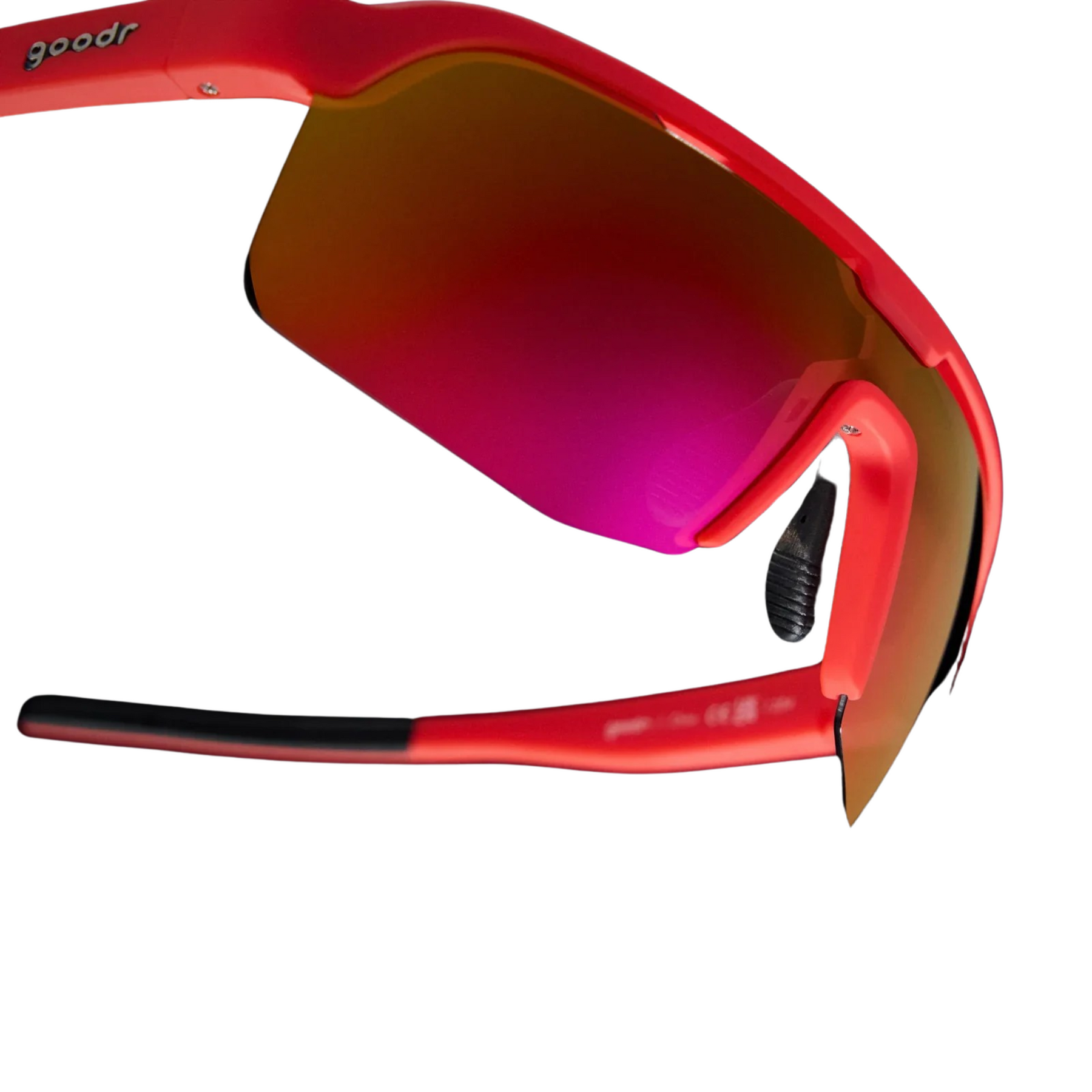 Goodr Dante's Inferno Sunglasses Rose Reflective Polarised Lenses: Red Frame