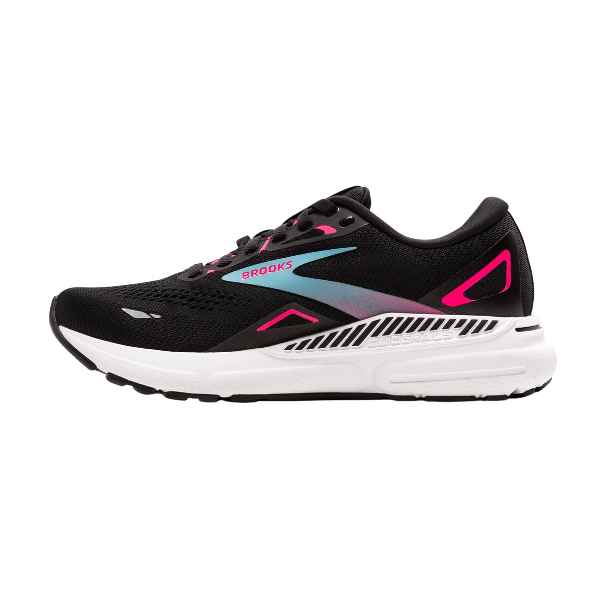 Brooks Adrenaline GTS 23 GTX Womens Running Shoes: Black/Knockout Pink/Aqua