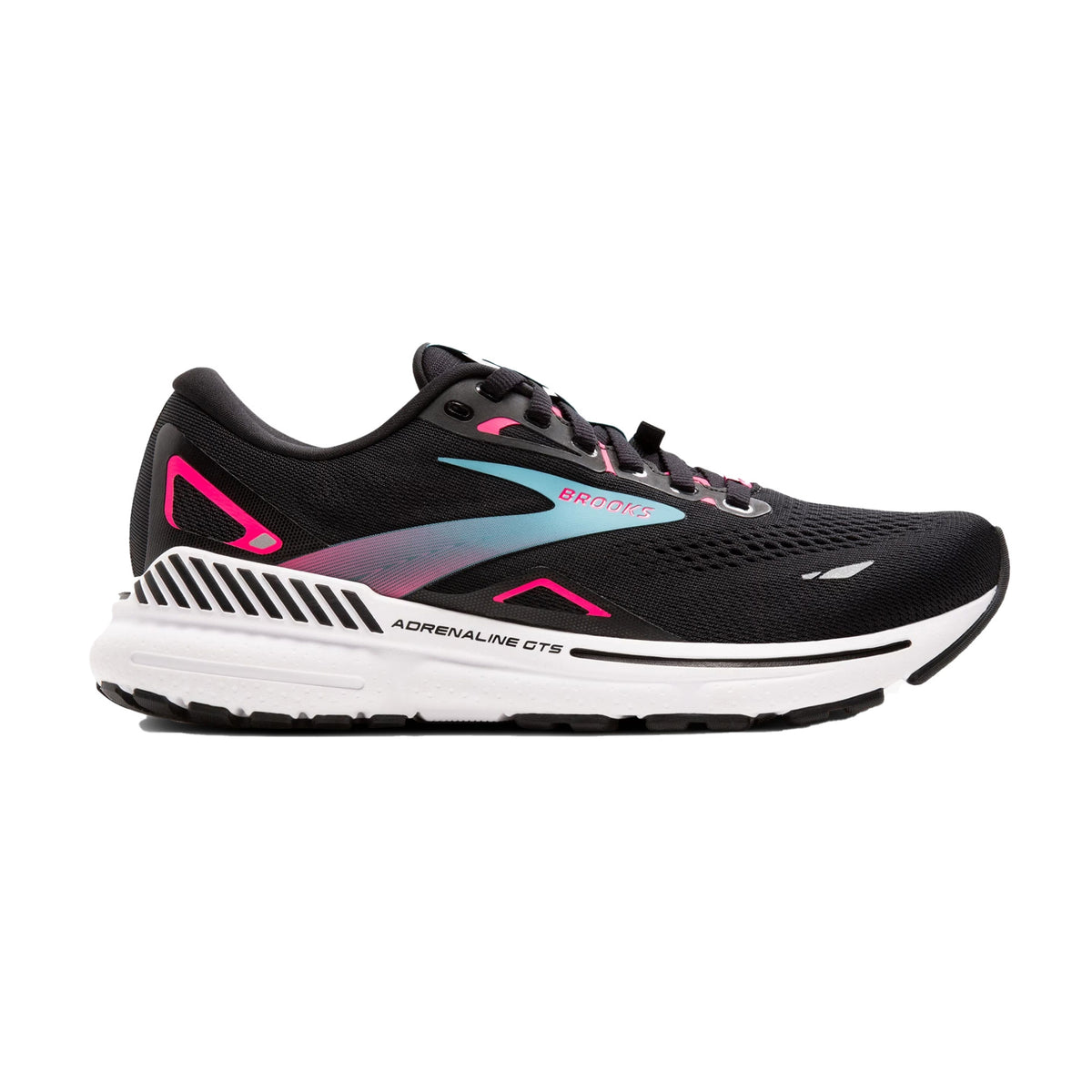 Brooks Adrenaline GTS 23 GTX Womens Running Shoes: Black/Knockout Pink/Aqua