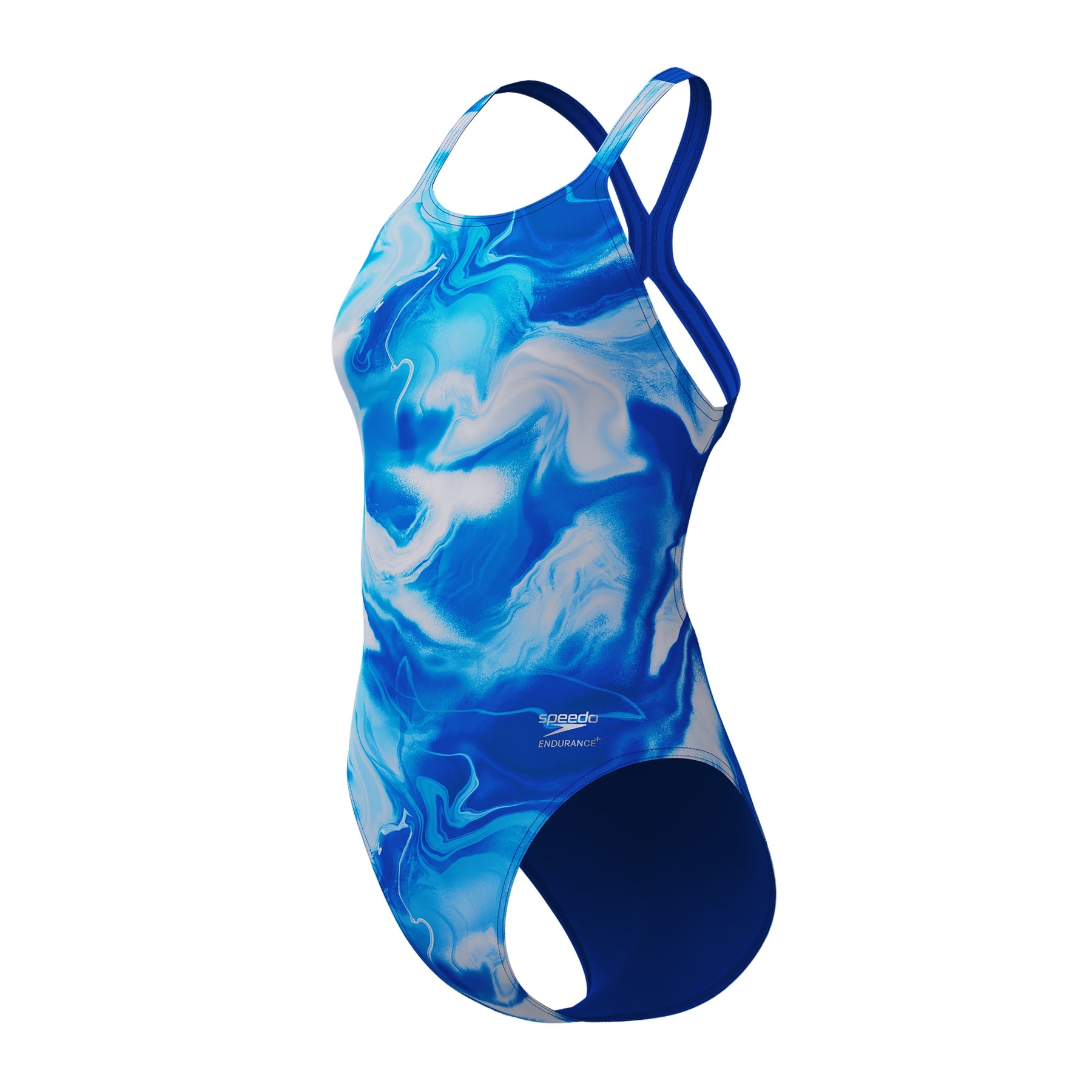 Speedo Women's Printed Powerback Swimsuit: Blue