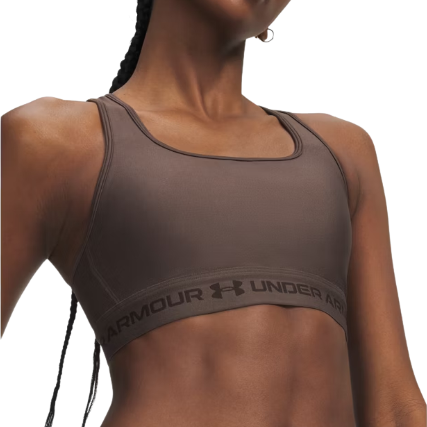 Under Armour Crossback Mid Women's Sports Bra: Peppercorn/Kona Brown
