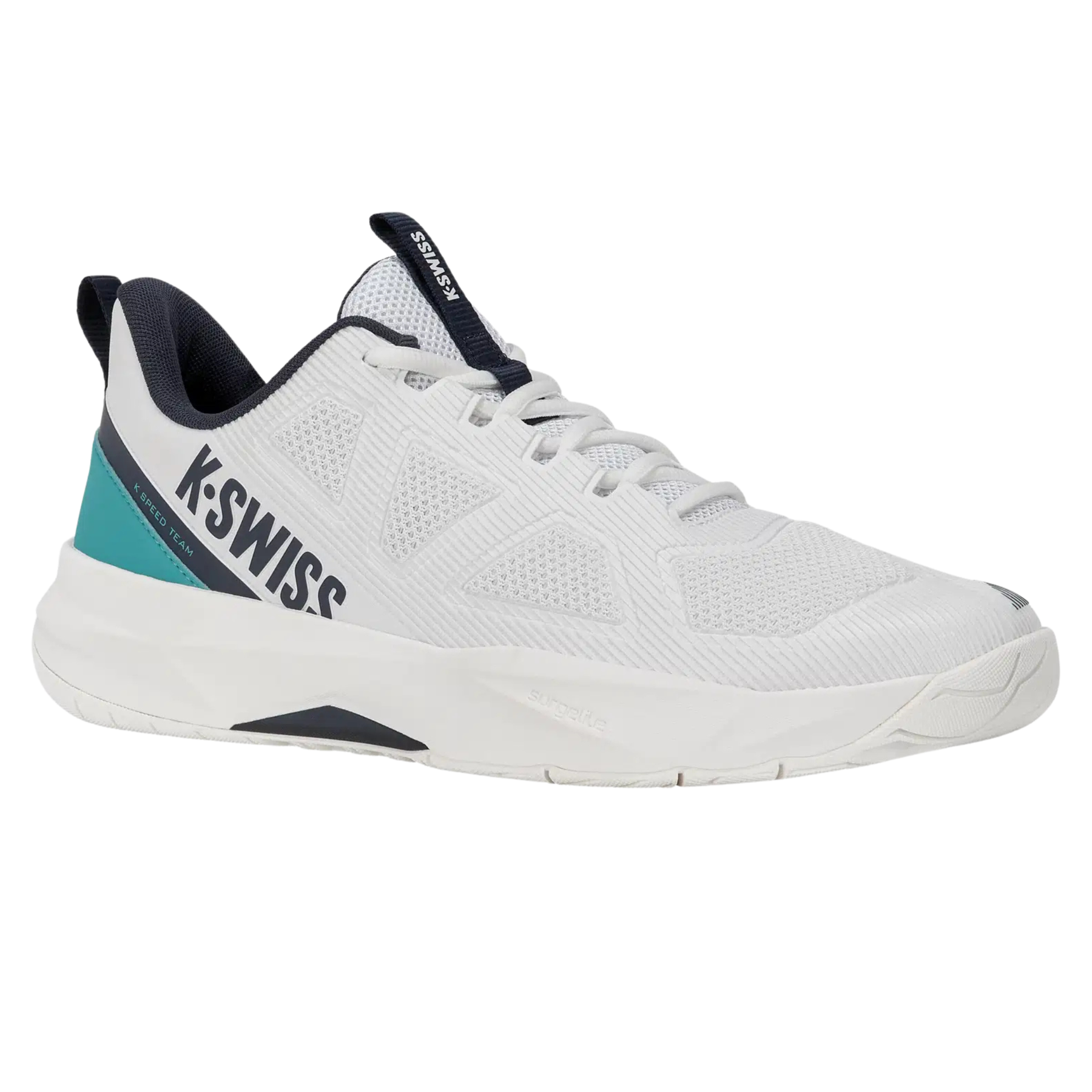 K Swiss K Speed Team Men's Tennis Shoes: White Baltic Carbon