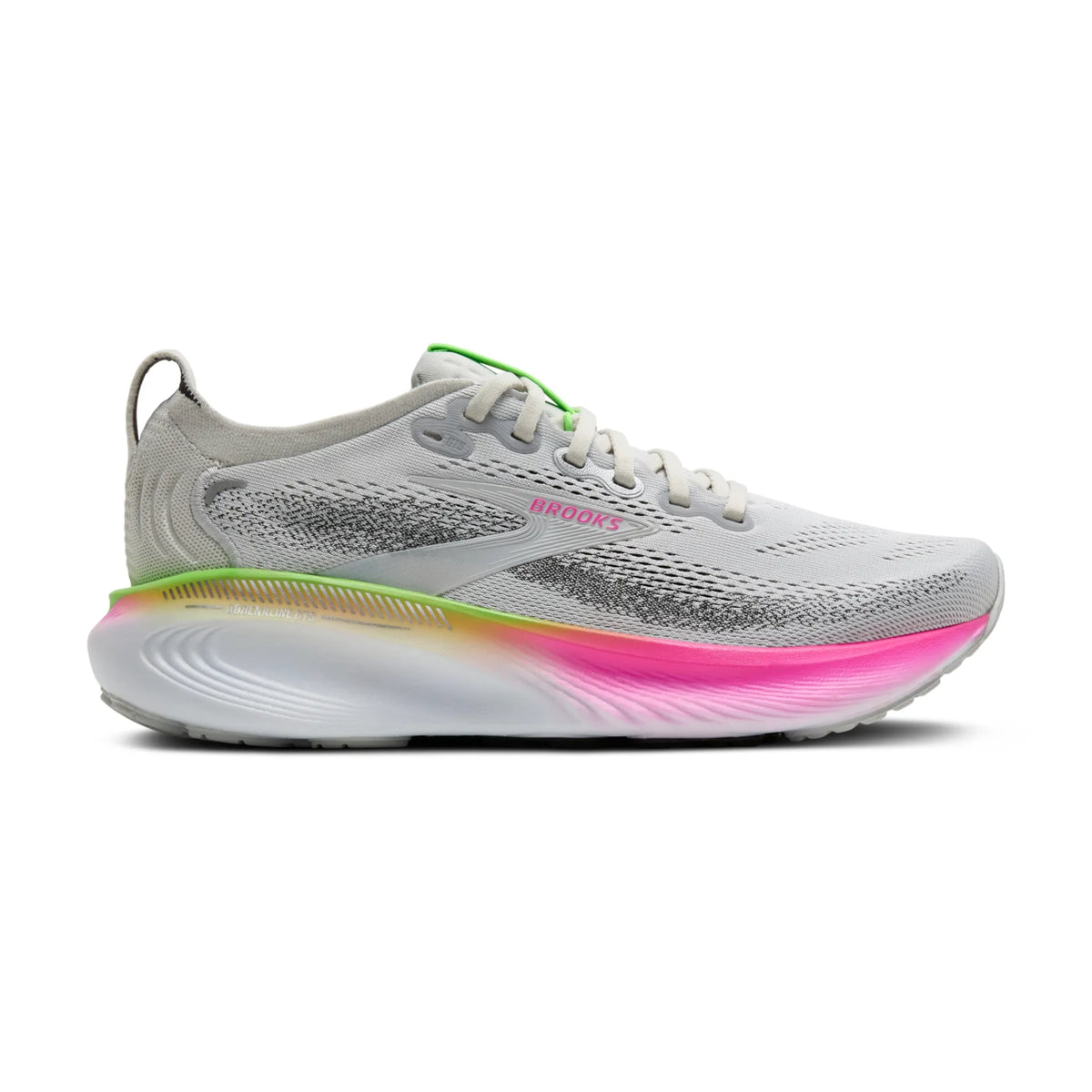 Brooks Adrenaline GTS 25 Womens Running Shoes: Oyster/Pink/Green