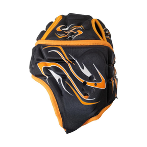 Optimum Inferno Rugby Head Guard: Black/Orange